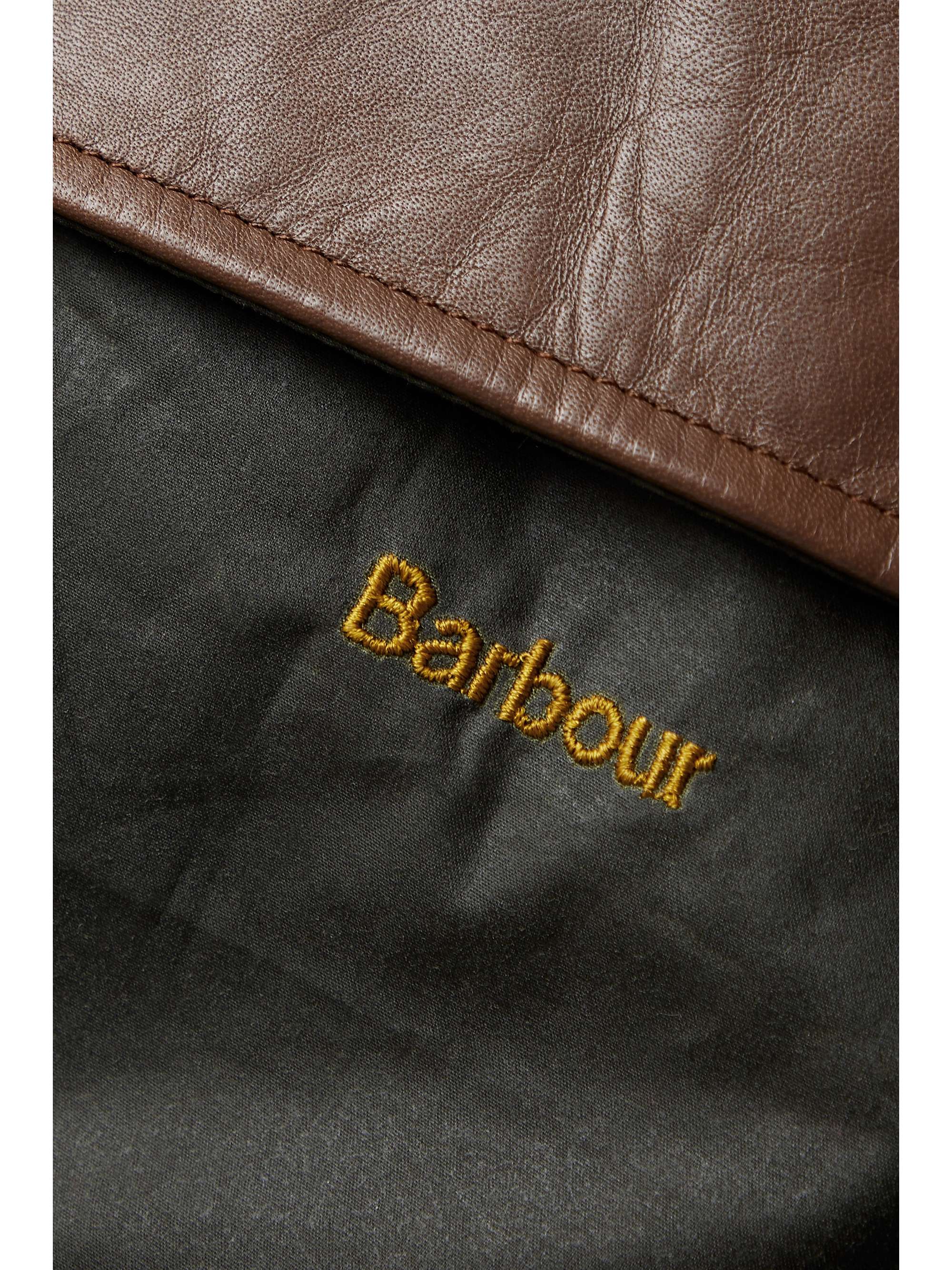 BARBOUR Bearden leather-trimmed waxed-cotton coat