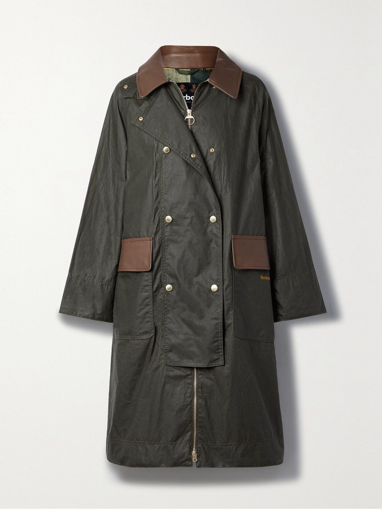 Barbour - Bearden Leather-trimmed Waxed-cotton Coat - Green