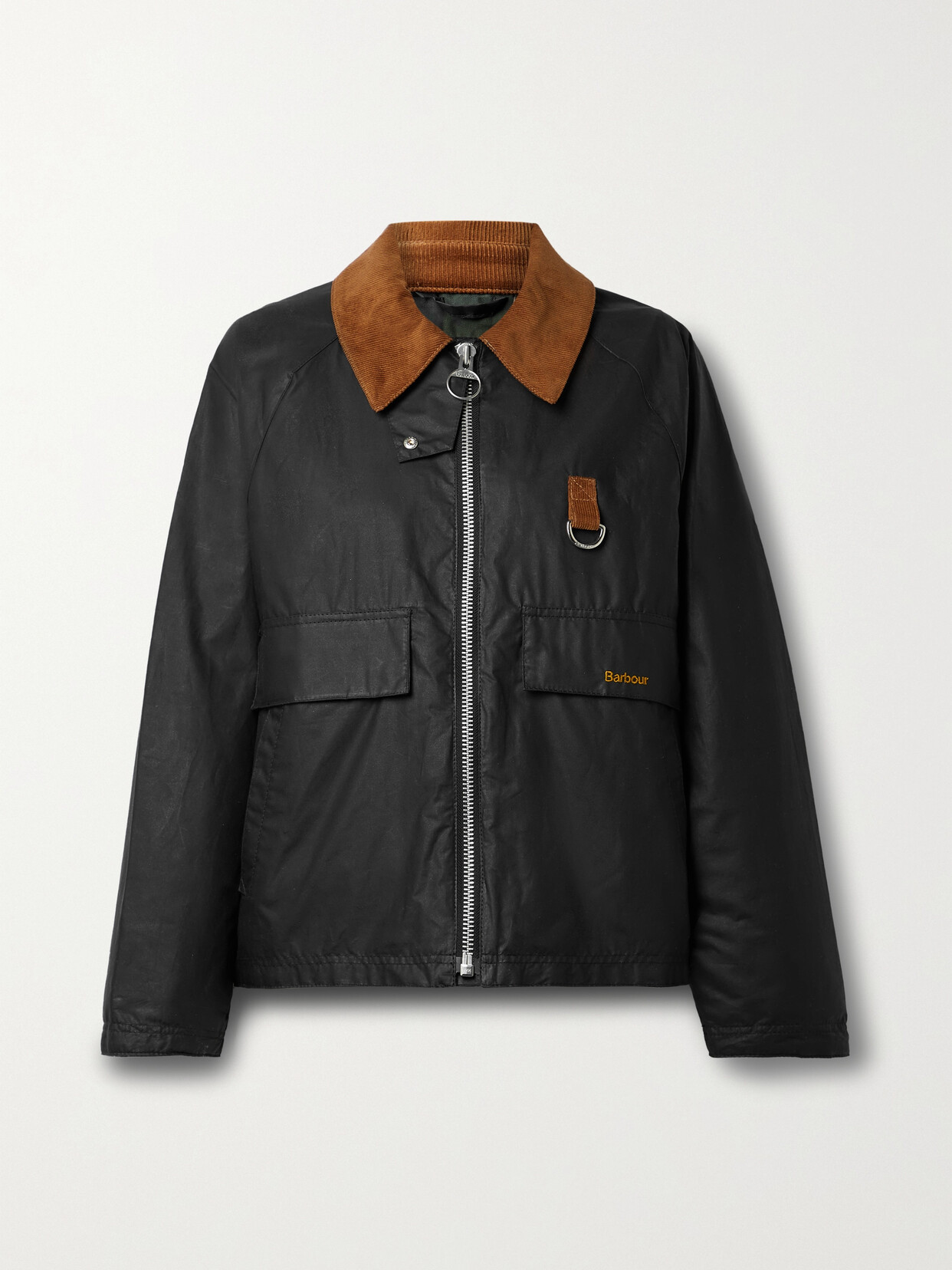 Barbour - Eddleston Corduroy-trimmed Waxed-cotton Jacket - Black