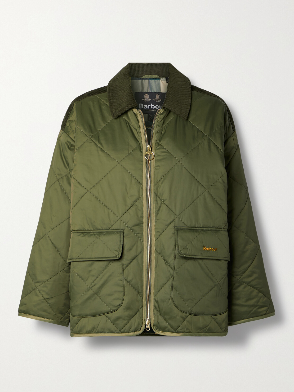 Barbour - Ryhope Corduroy-trimmed Quilted Shell Jacket - Green