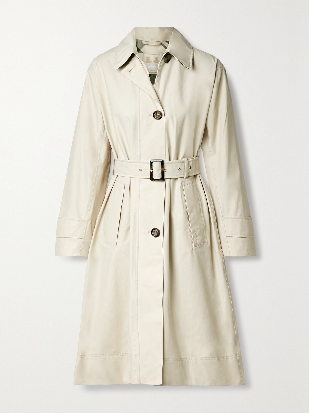 BARBOUR SOMERLAND BELTED COTTON-BLEND TRENCH COAT