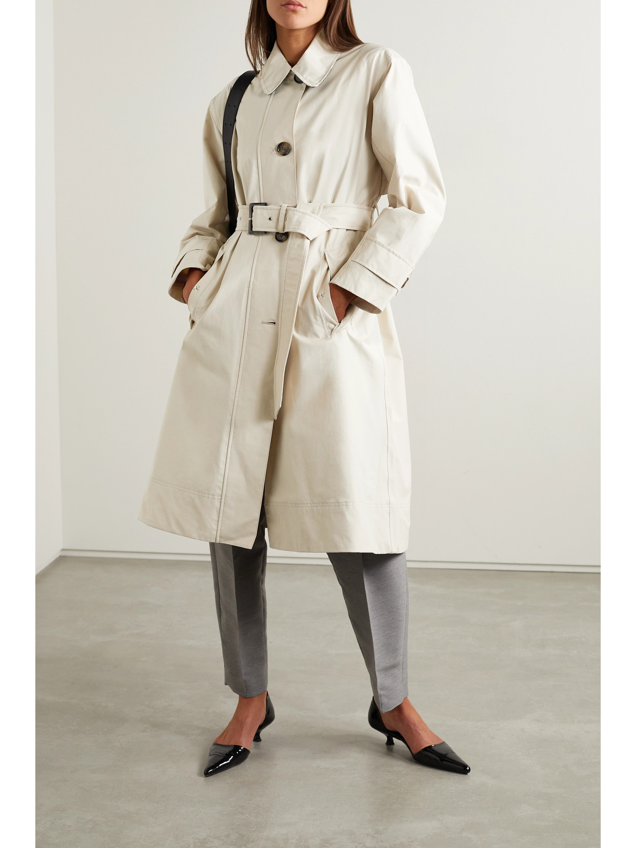 Barbour Somerland Belted Cottonblend Trench Coat In White ModeSens