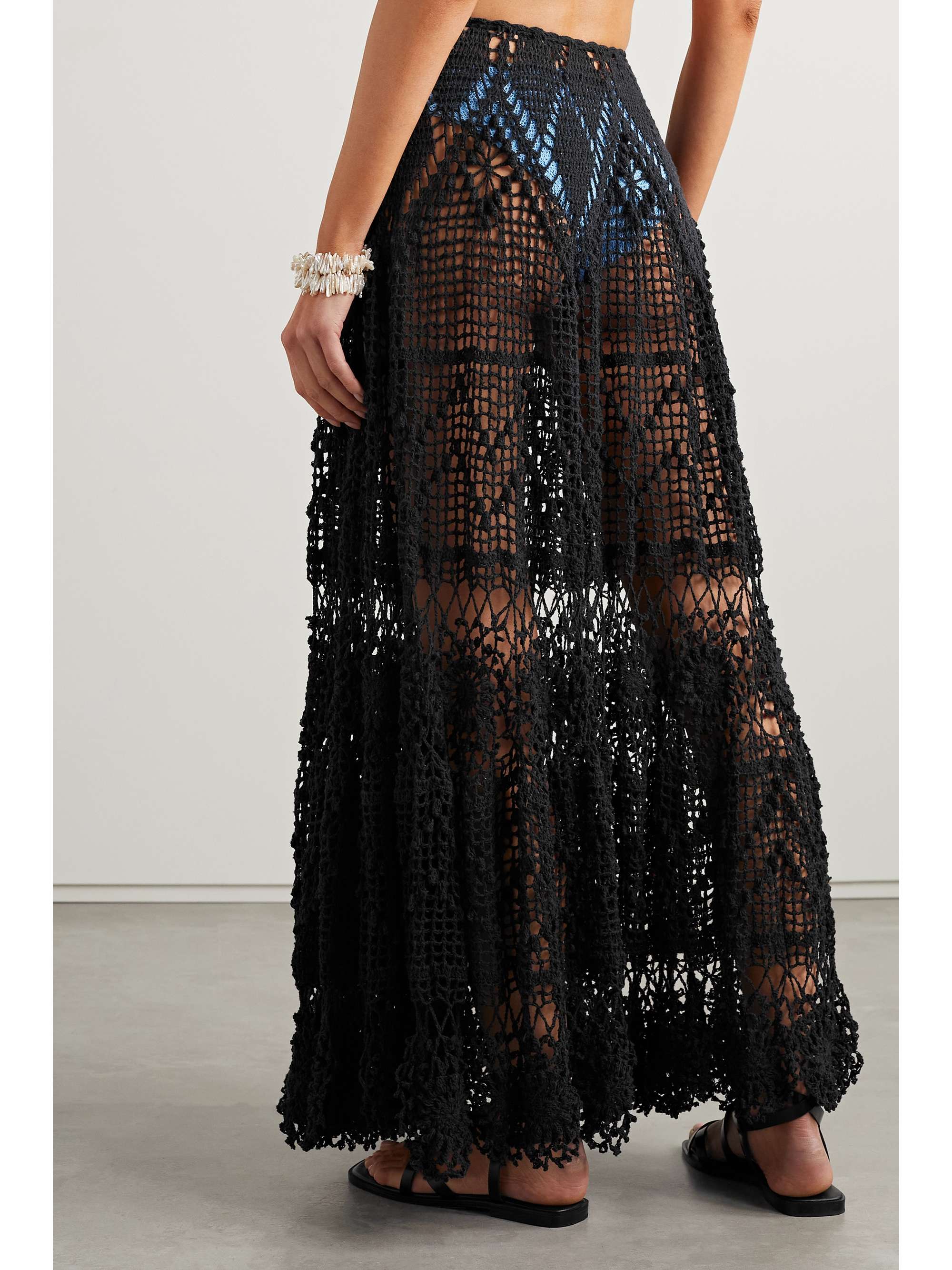 ALIX PINHO Joyce crocheted cotton maxi skirt NETAPORTER