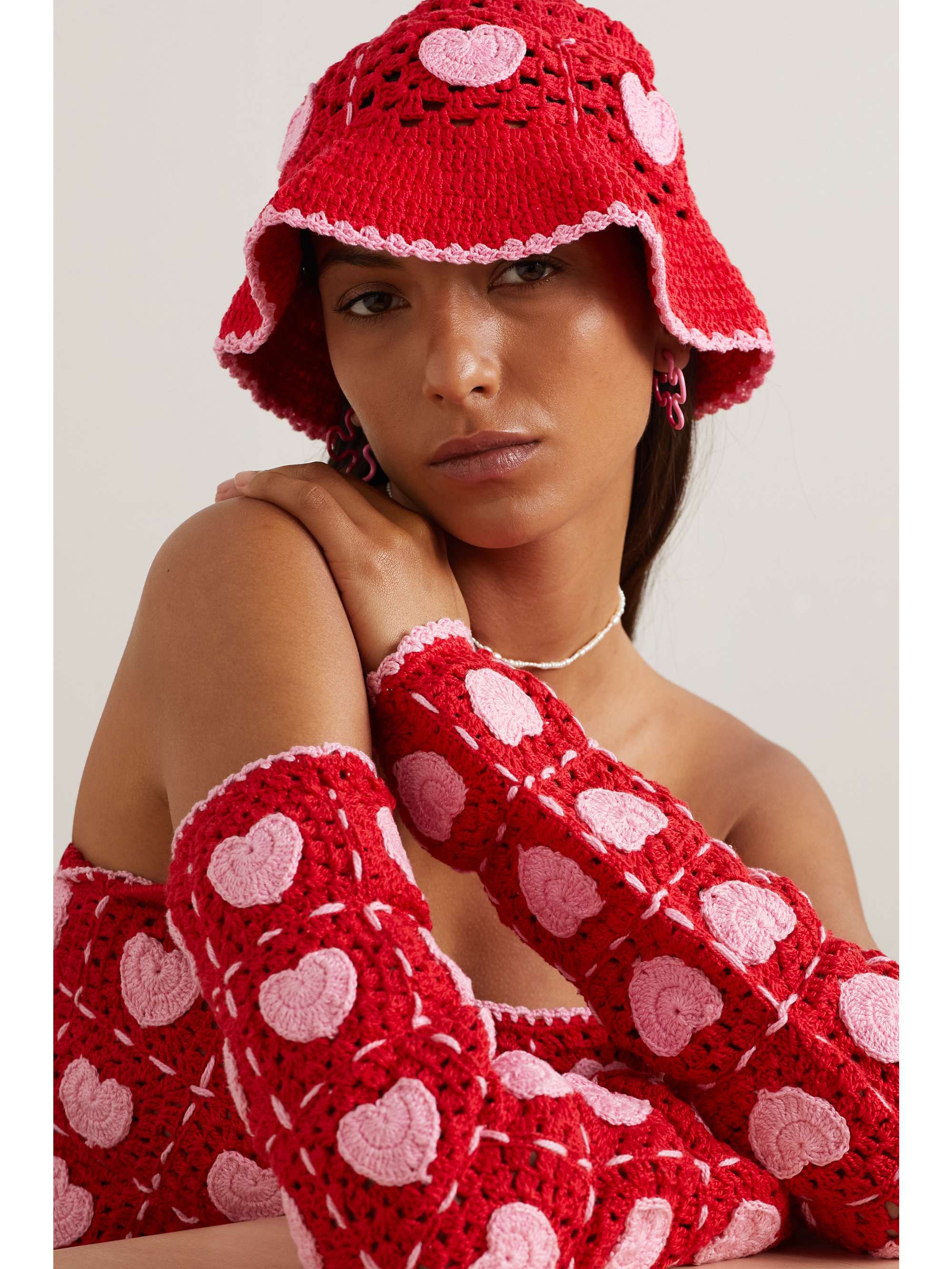 ALIX PINHO Crocheted cotton bucket hat