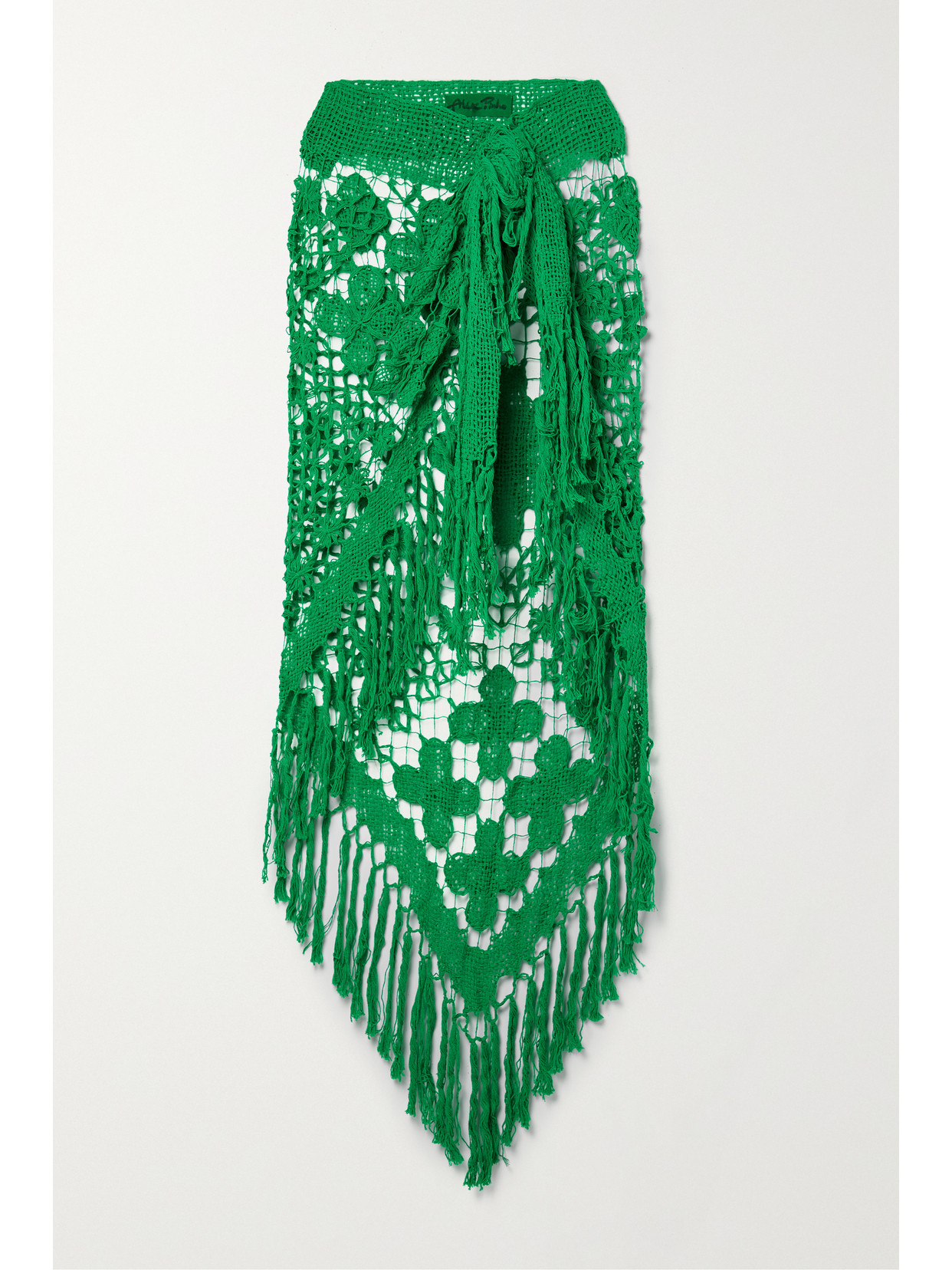 Alix Pinho - La Marina Crocheted Cotton Pareo - Green