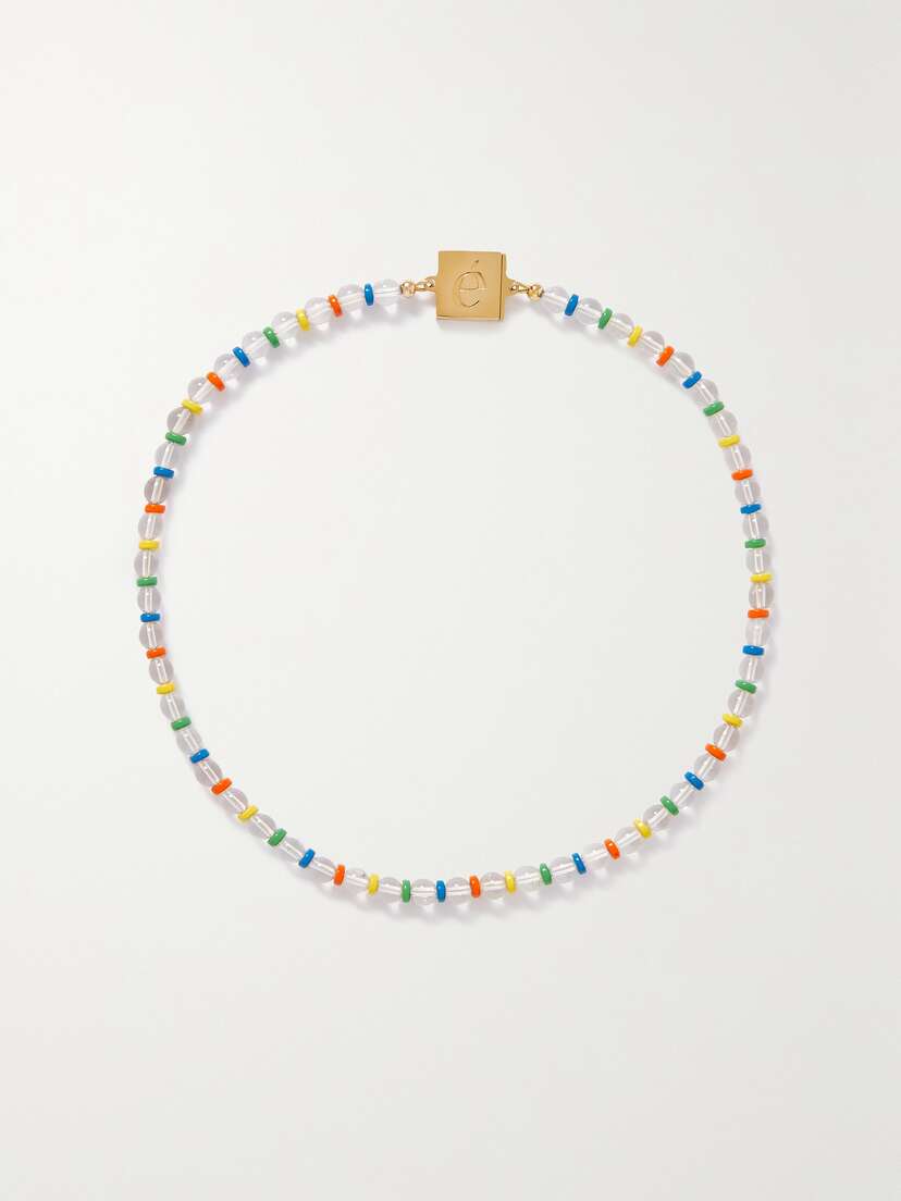 éliou Dale Gold-plated, Quartz And Enamel Necklace