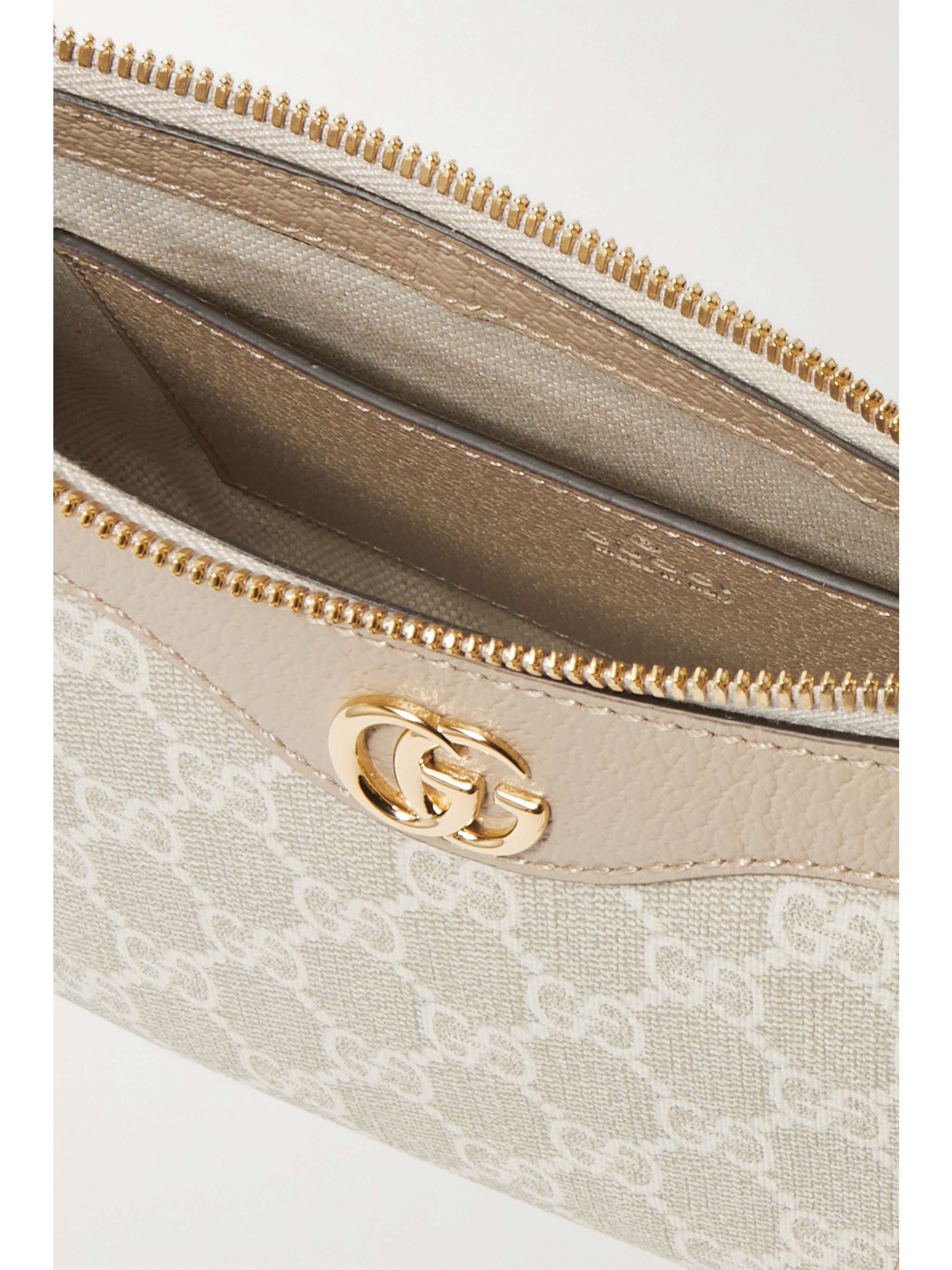 Gucci - Ophidia Textured Leather-trimmed Printed Coated-Canvas Shoulder Bag - Neutrals - One Size - Net A Porter