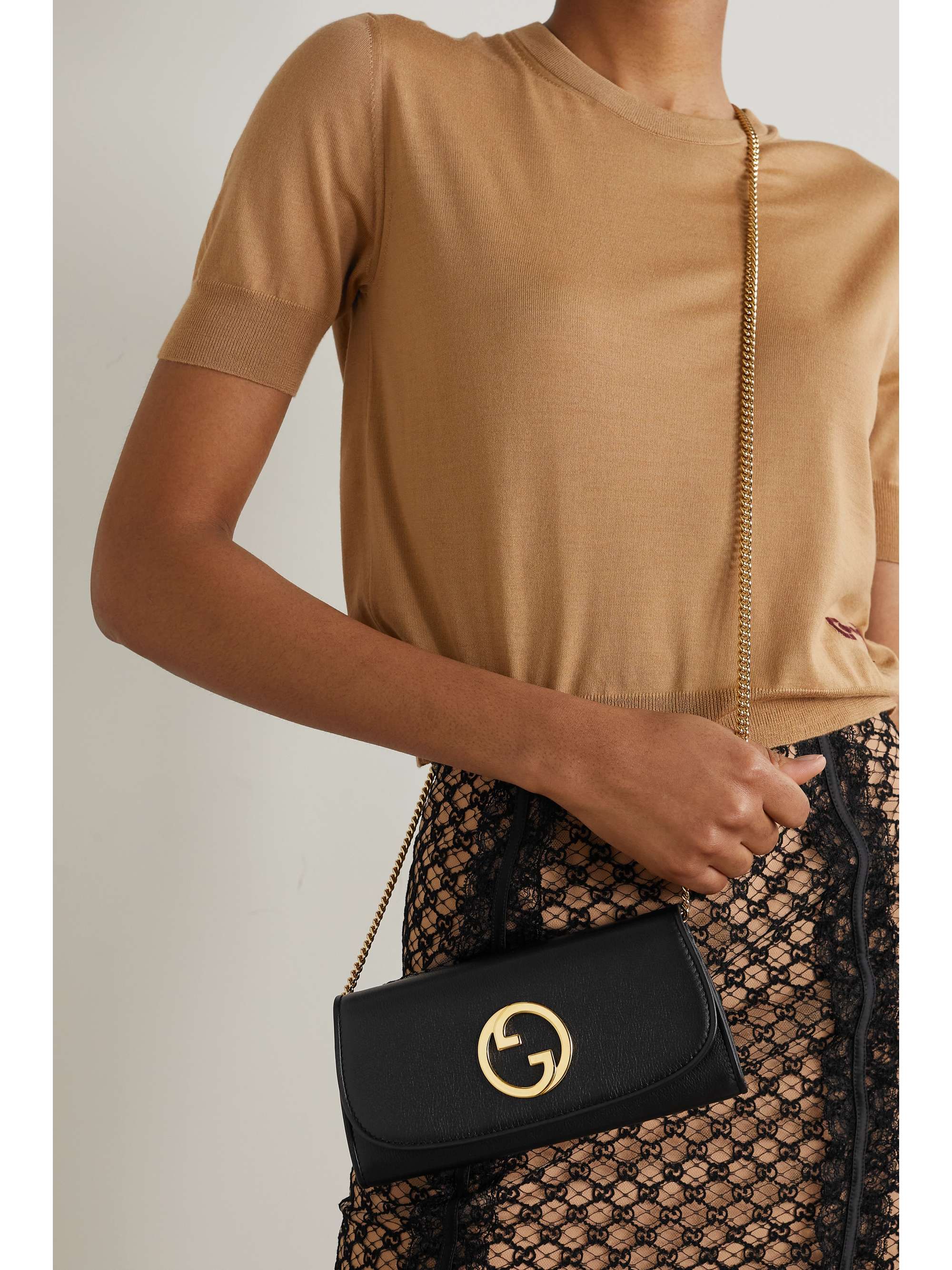 GUCCI Blondie embellished textured-leather wallet
