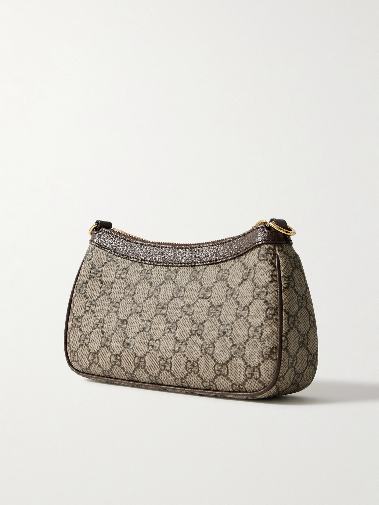 Ophidia Textured Leather-Trimmed Printed Coated-Canvas Shoulder Bag
