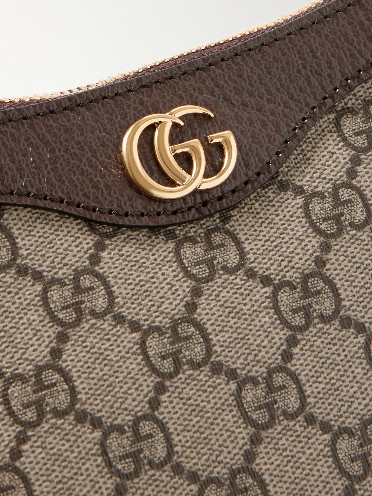 Ophidia Textured Leather-Trimmed Printed Coated-Canvas Shoulder Bag