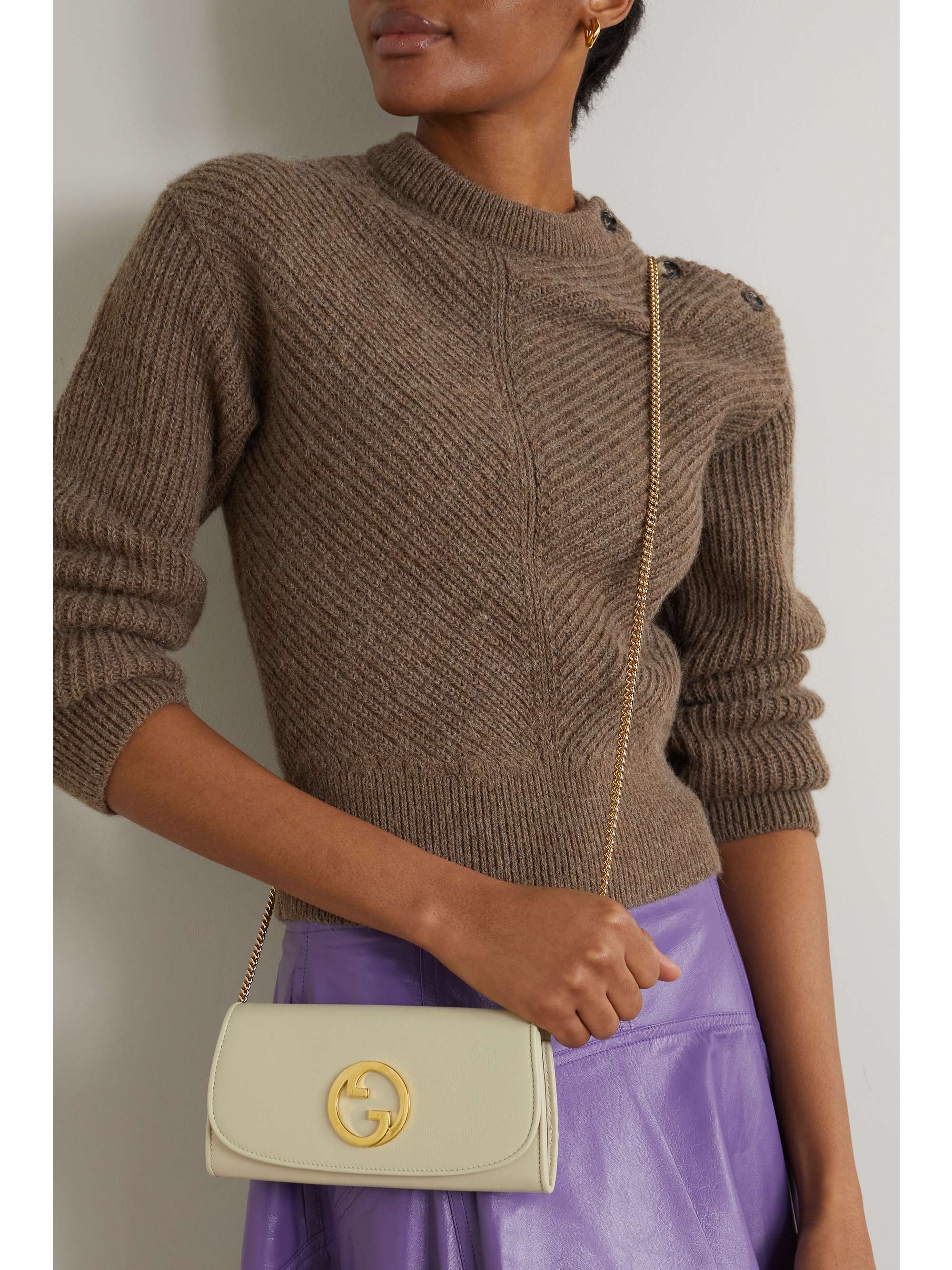 GUCCI Blondie embellished textured-leather wallet