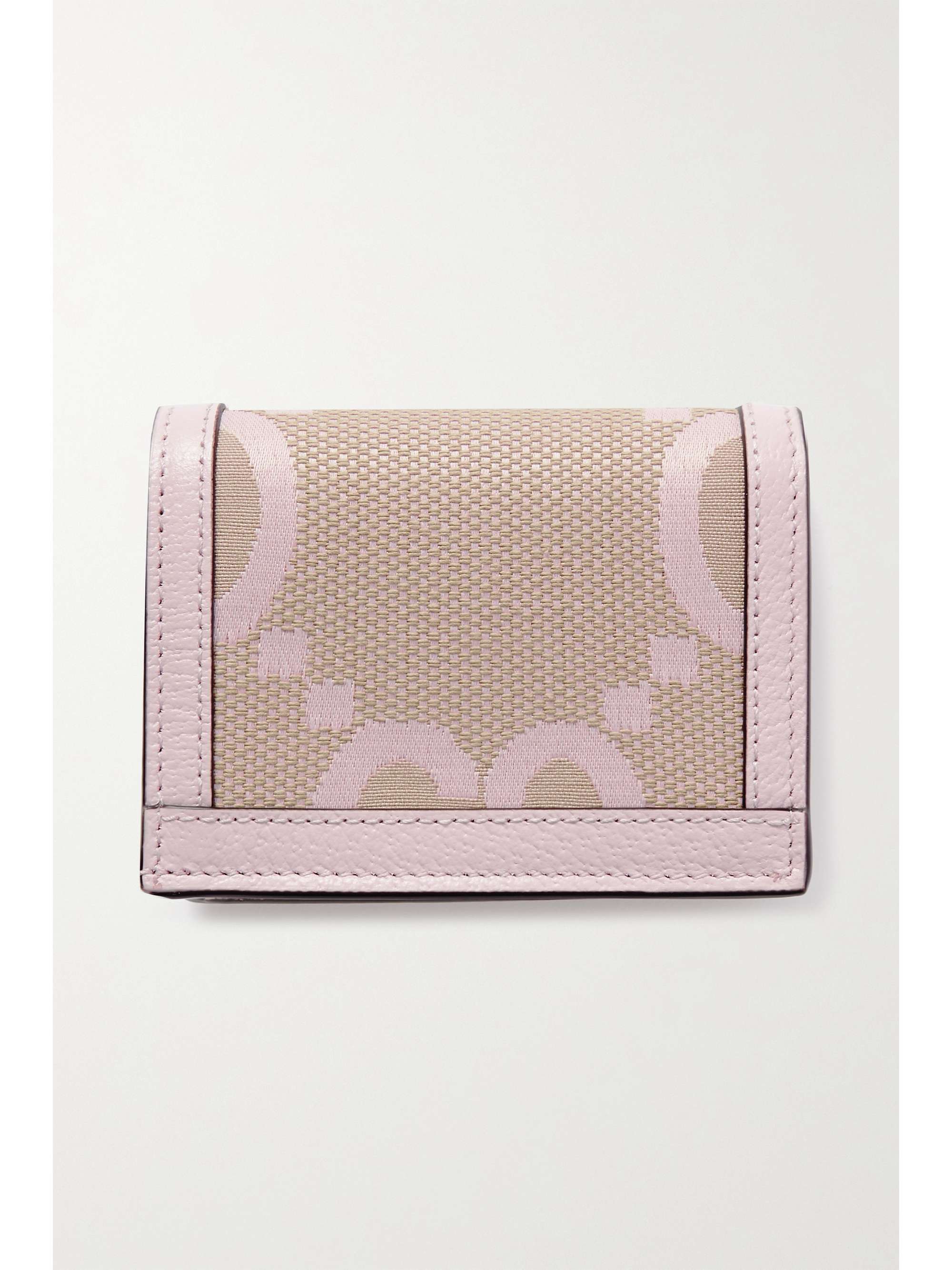 GUCCI Ophidia canvas-jacquard trimmed textured-leather wallet