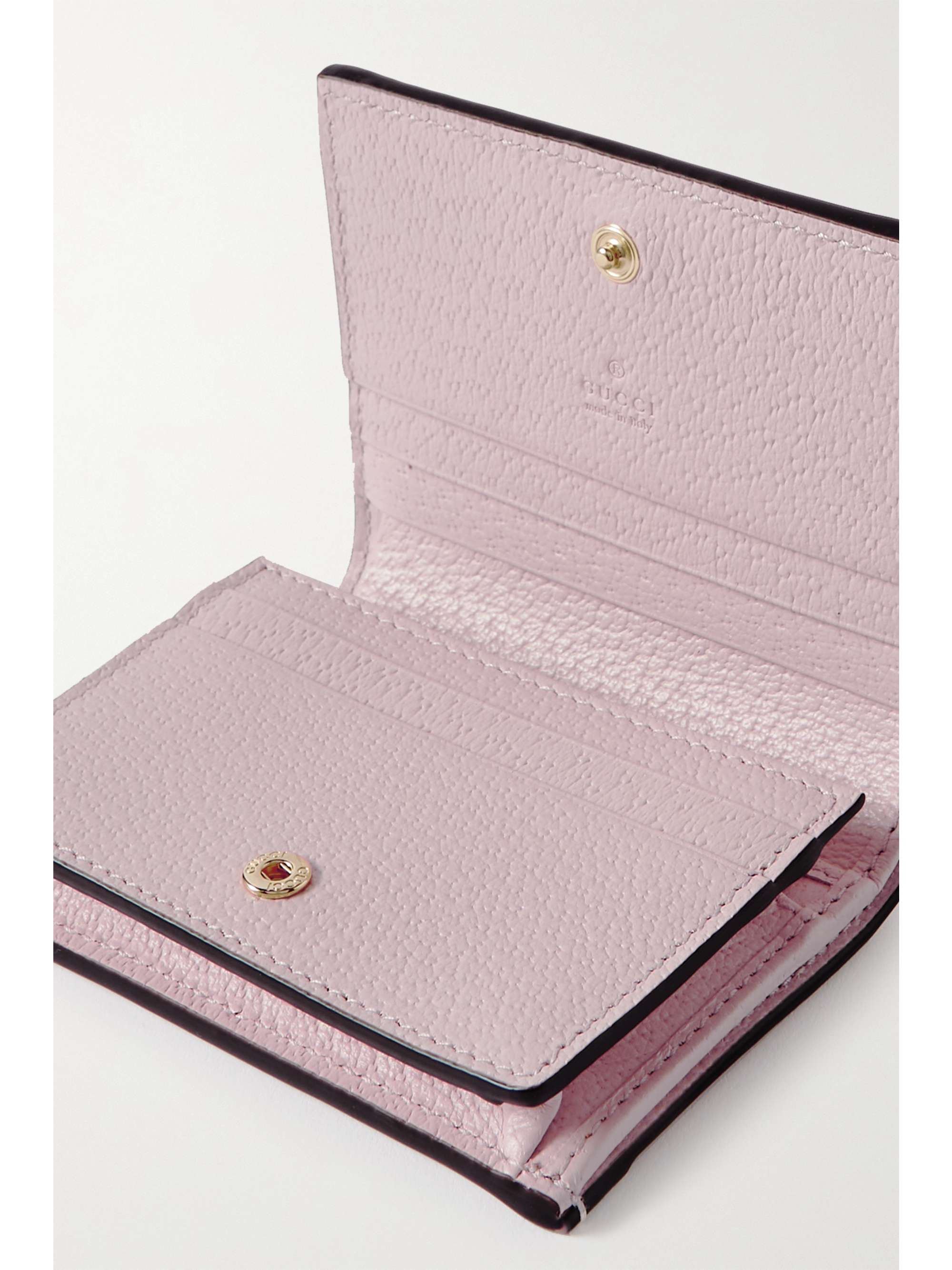 GUCCI Ophidia canvas-jacquard trimmed textured-leather wallet