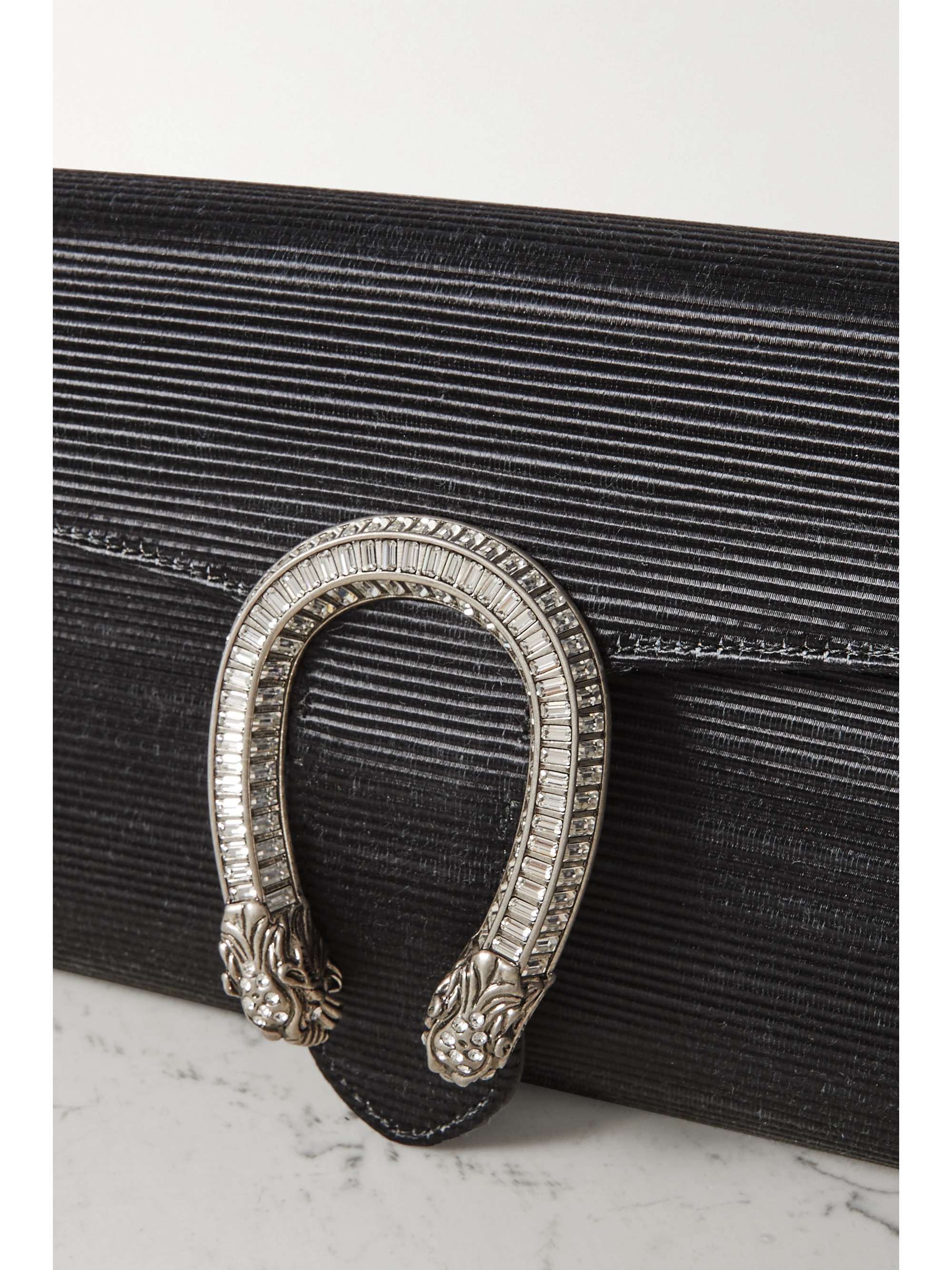 GUCCI Dionysus embellished texturedsatin clutch NETAPORTER