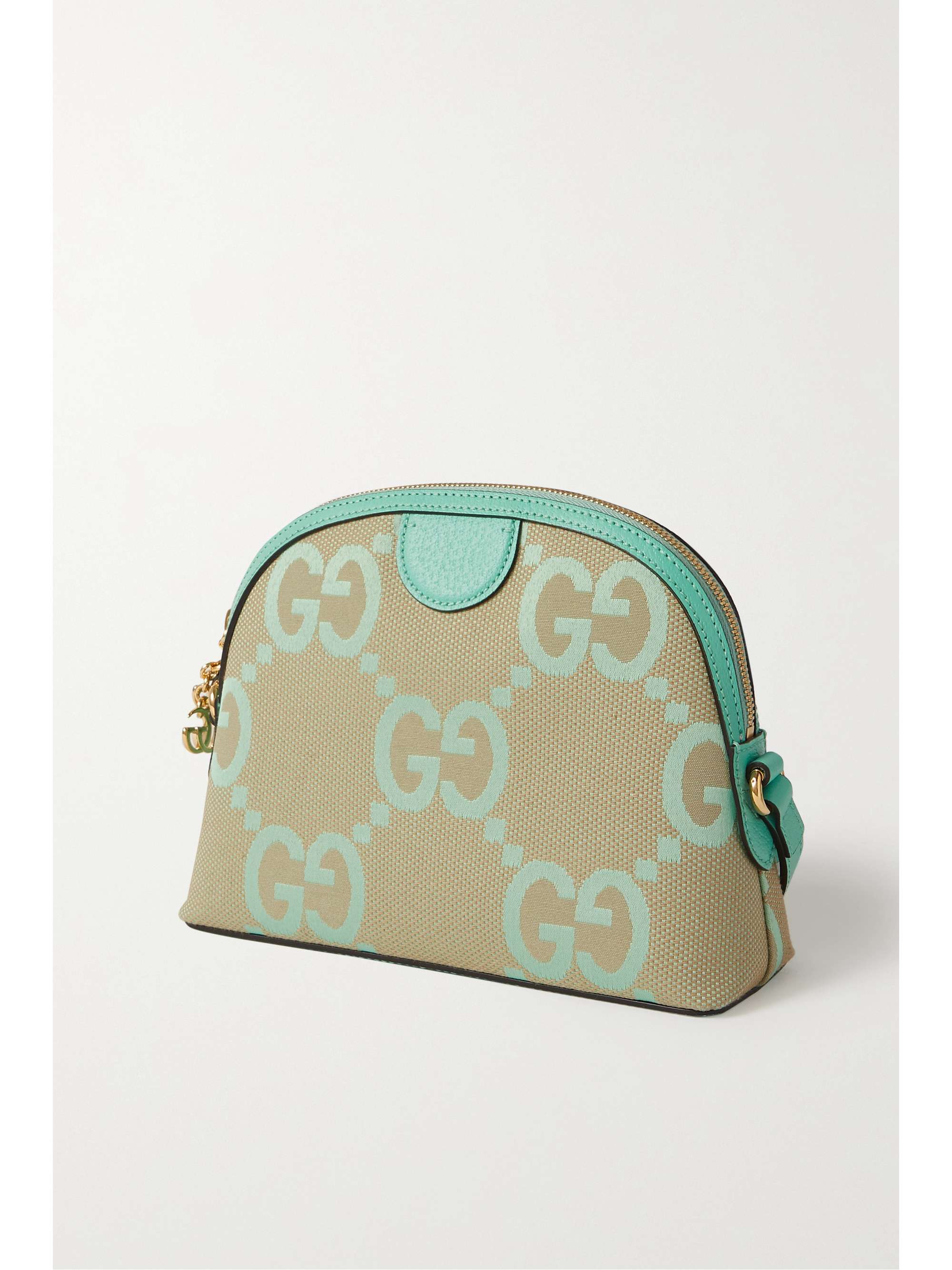 Mint Ophidia leathertrimmed canvasjacquard shoulder bag GUCCI NET