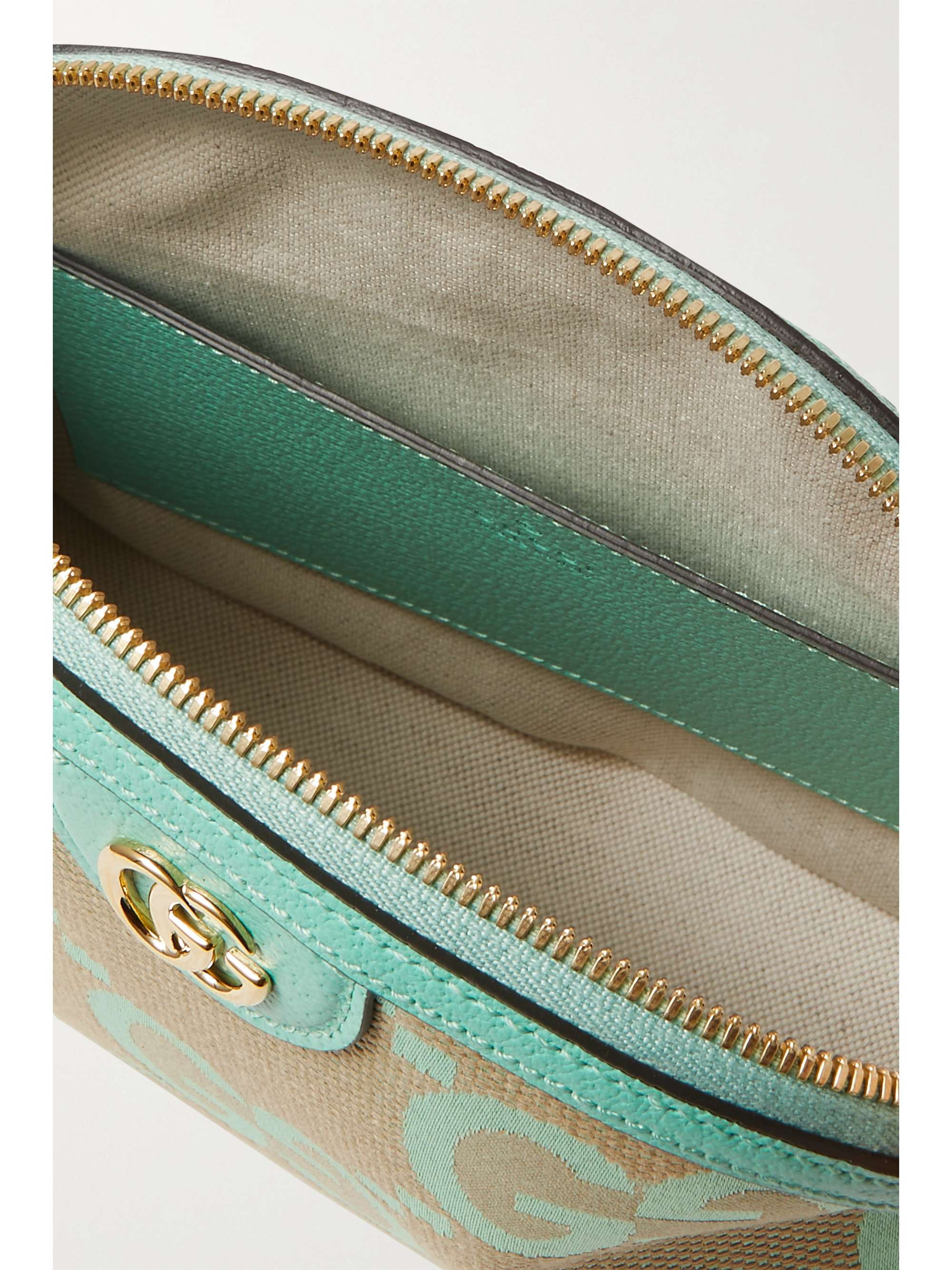 Mint Ophidia leathertrimmed canvasjacquard shoulder bag GUCCI NET