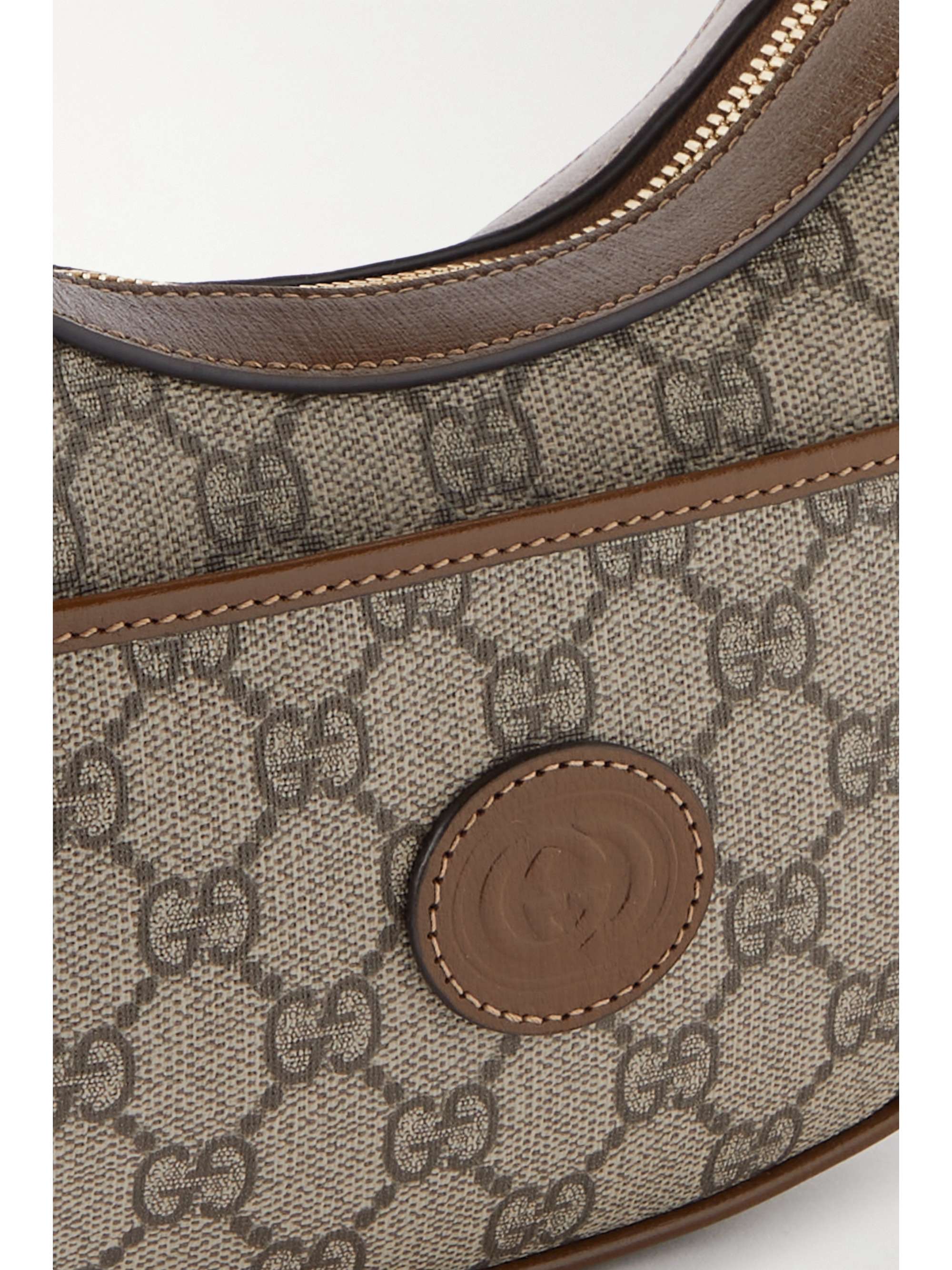 GUCCI GG Retro mini leather-trimmed printed coated-canvas shoulder bag