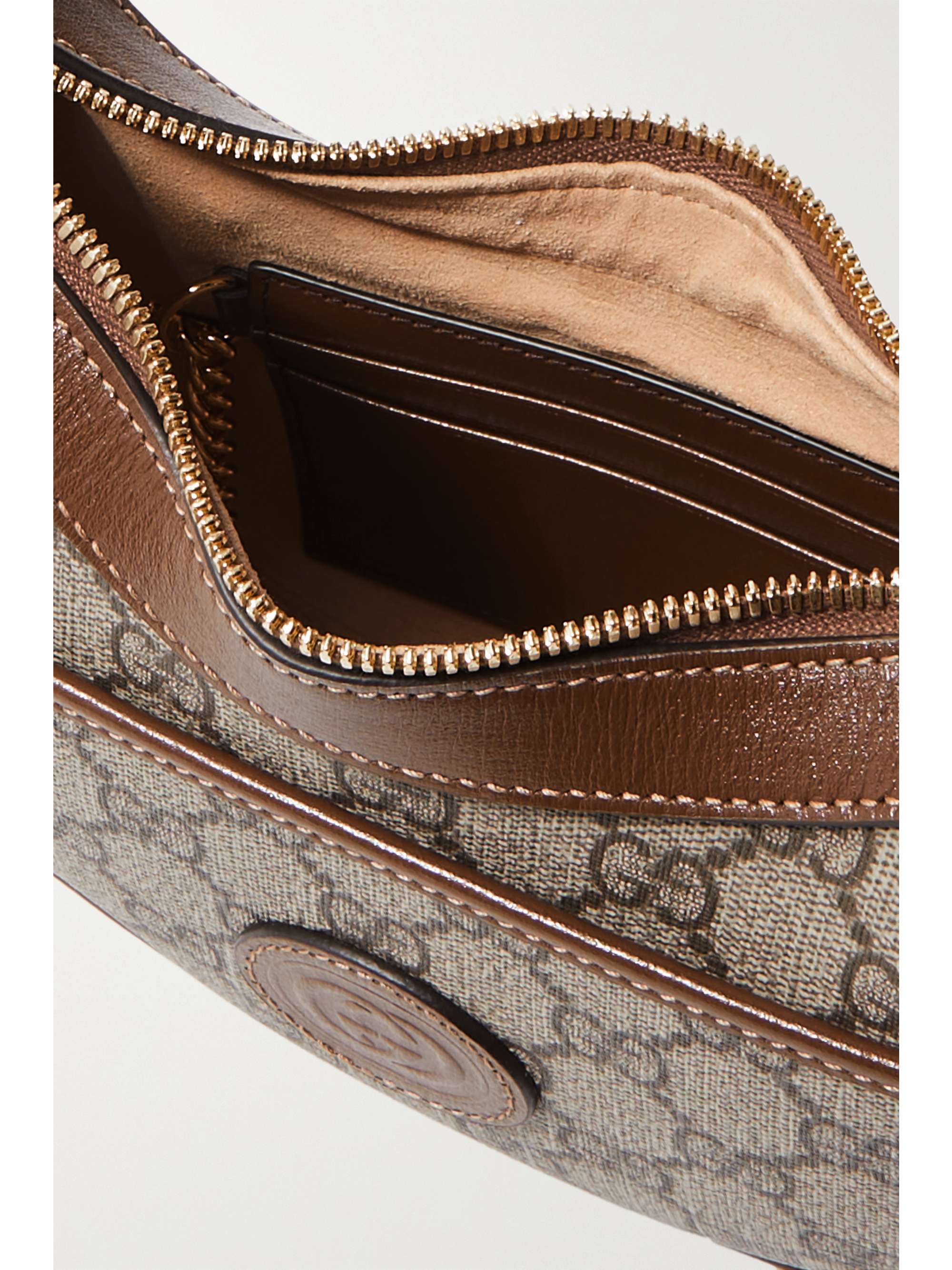 GUCCI GG Retro mini leather-trimmed printed coated-canvas shoulder bag