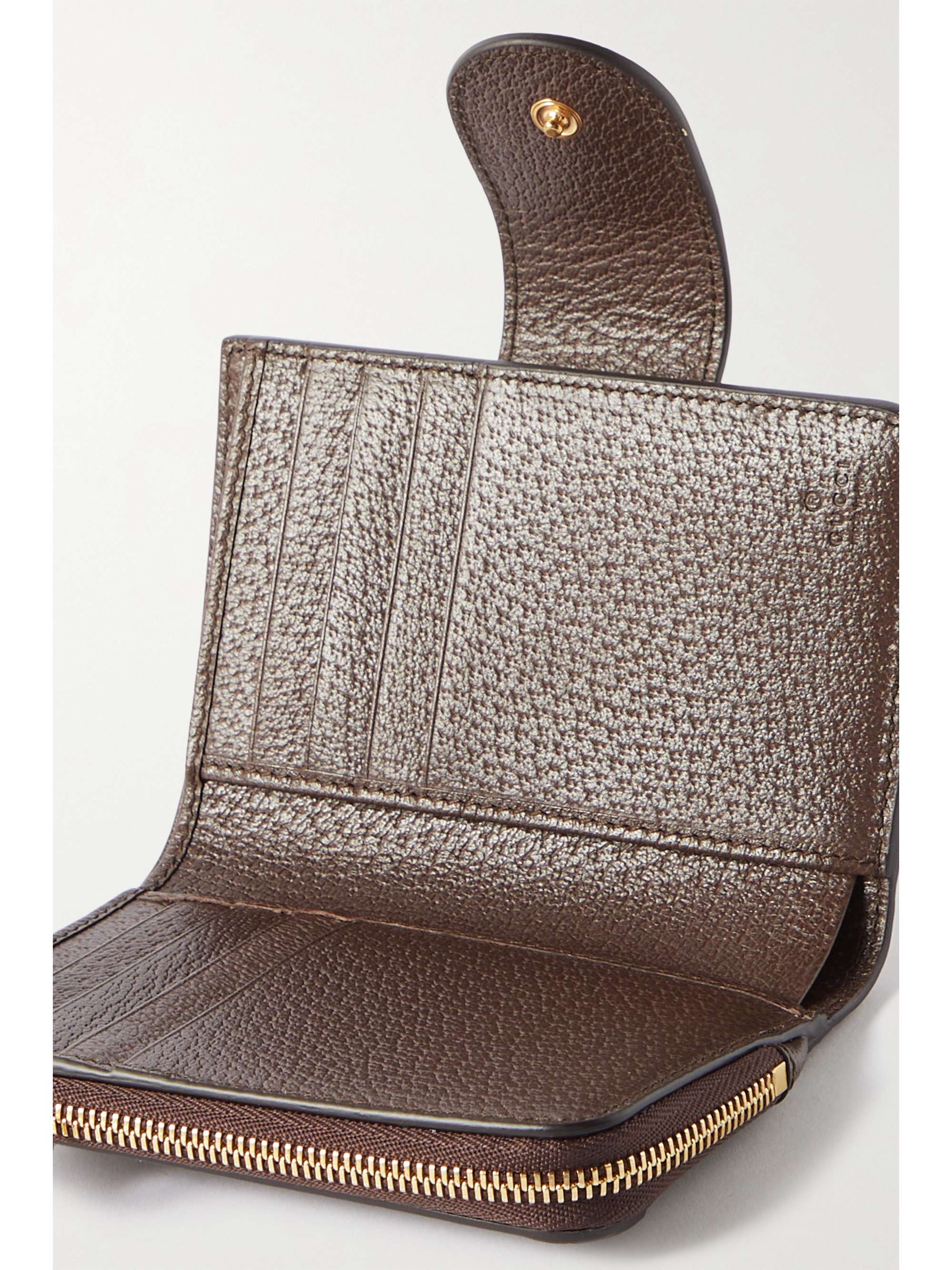 GUCCI Ophidia webbing-trimmed printed coated-canvas and leather wallet