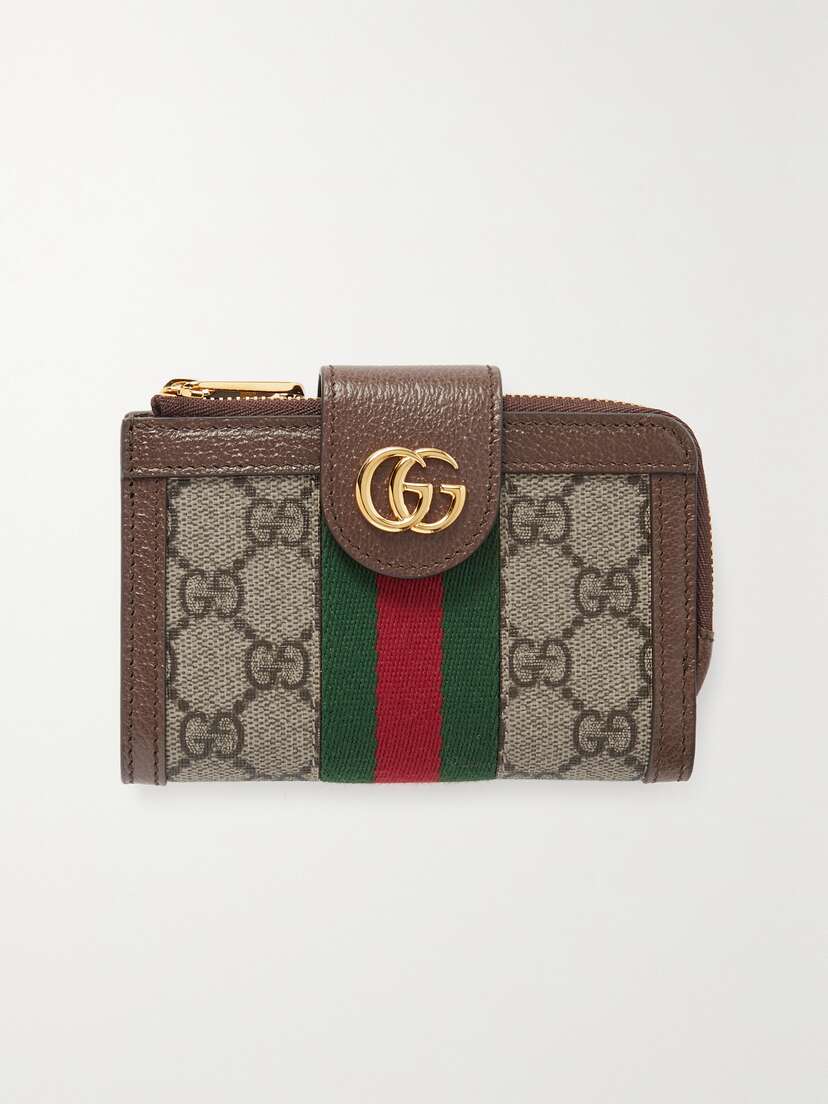 Gucci Ophidia Webbing-trimmed Printed Coated-canvas And Leather Wallet