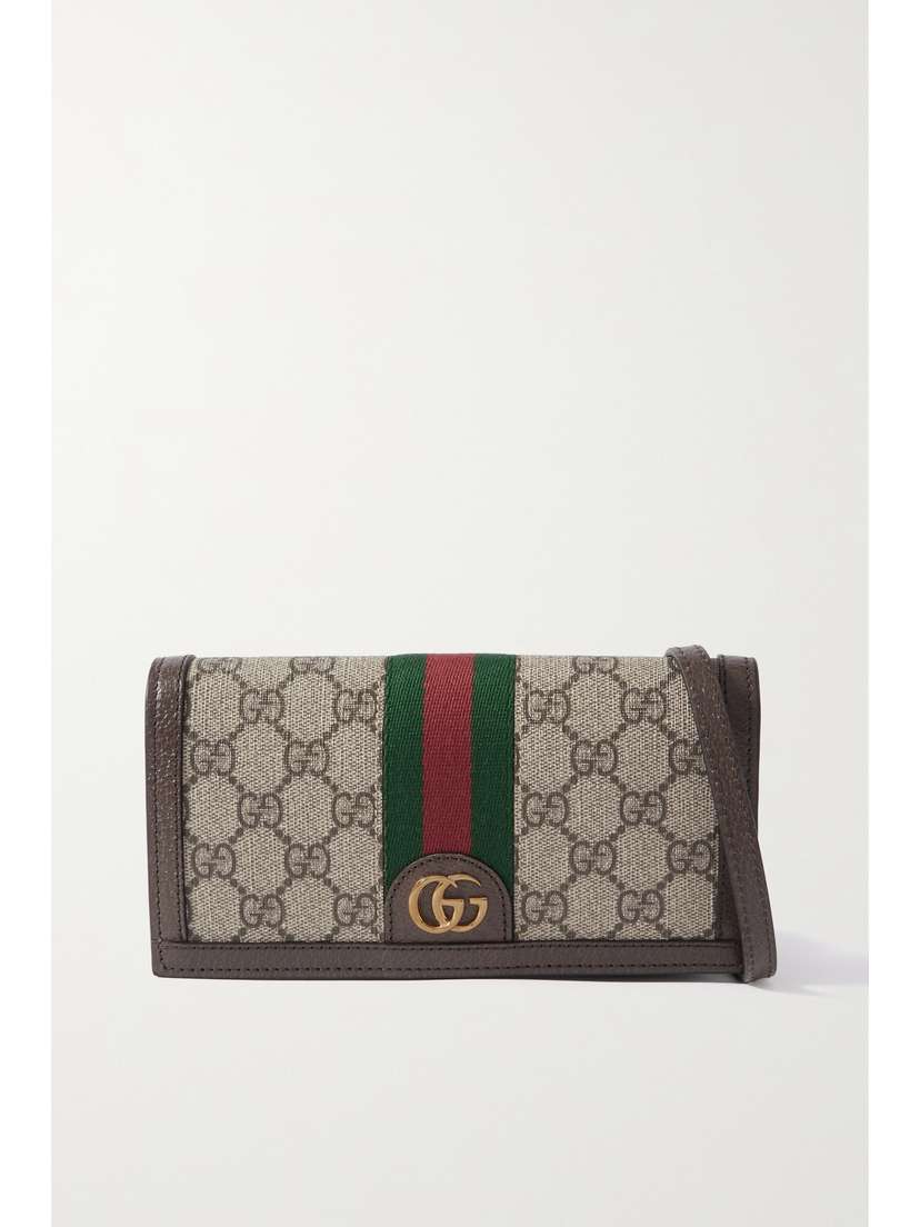 Gucci Ophidia Textured Leather-trimmed Printed Coated-canvas Wallet