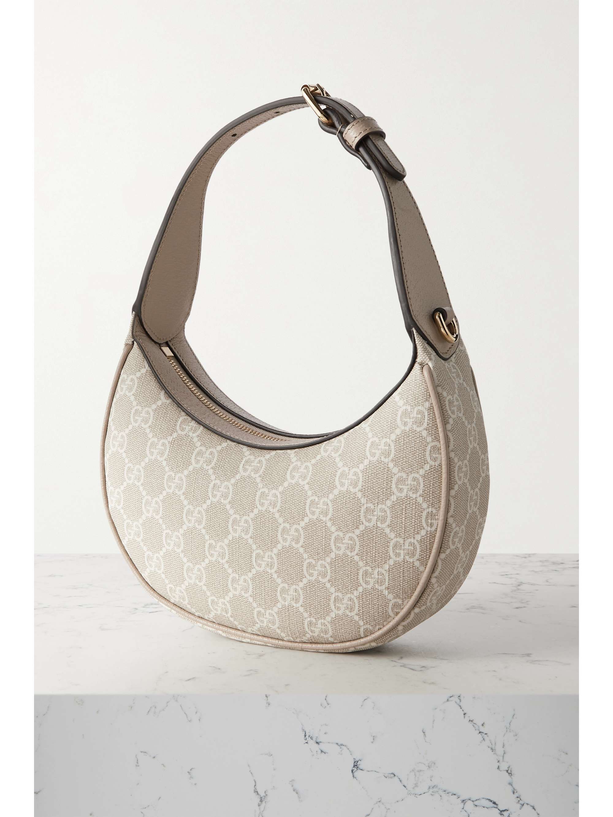 GUCCI GG Retro mini leather-trimmed printed coated-canvas shoulder bag