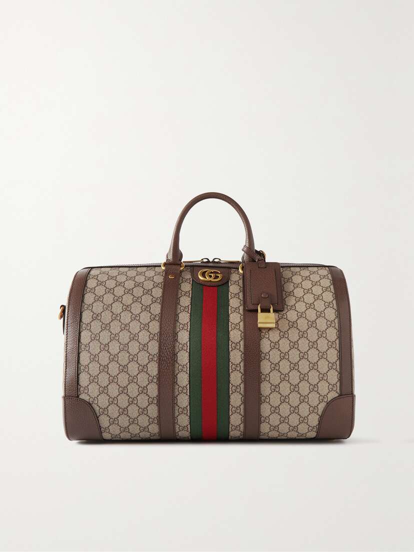 Gucci Ophidia Leather-trimmed Printed Coated-canvas Weekend Bag