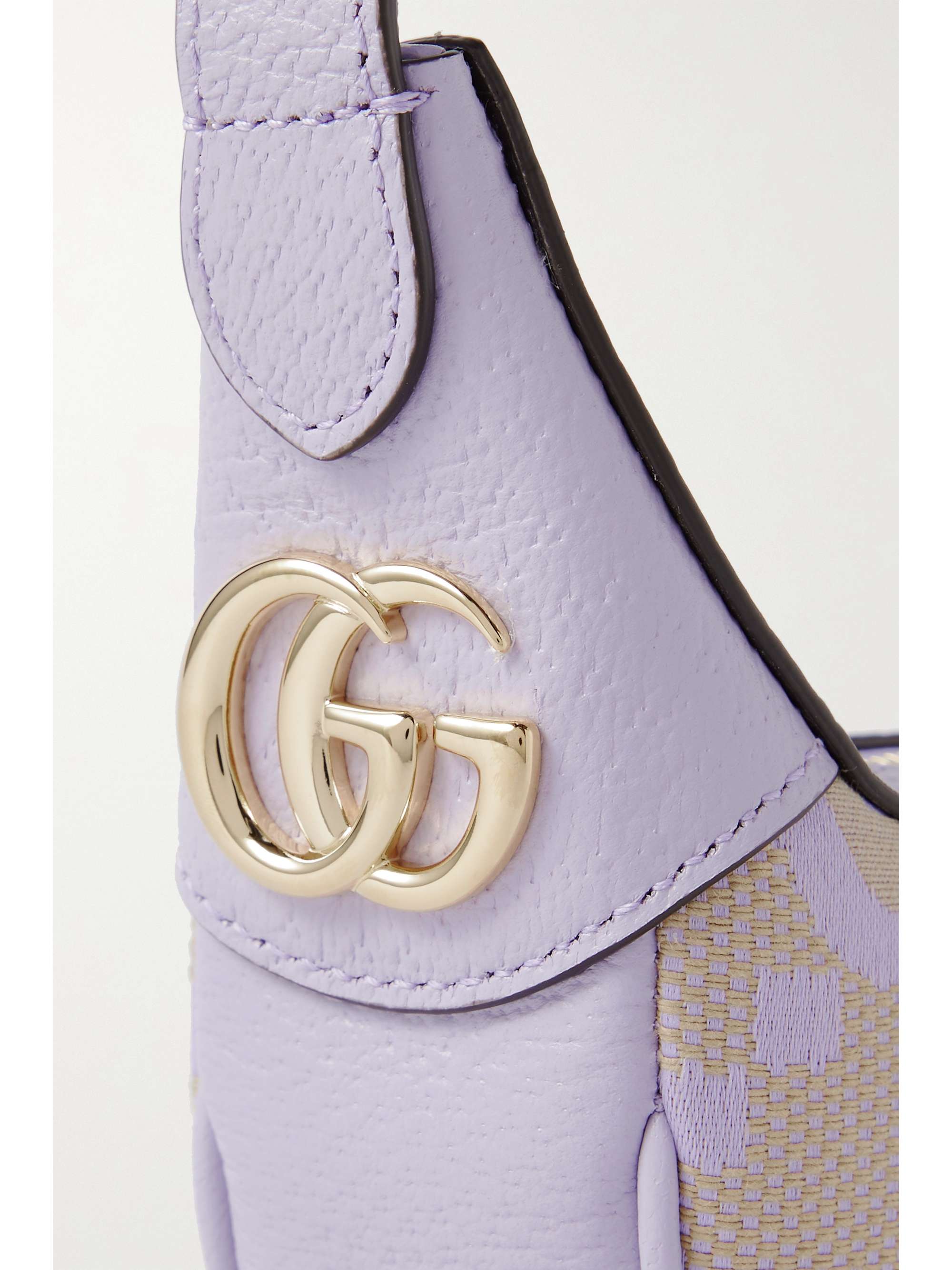 GUCCI Ophidia mini textured-leather trimmed canvas-jacquard shoulder bag
