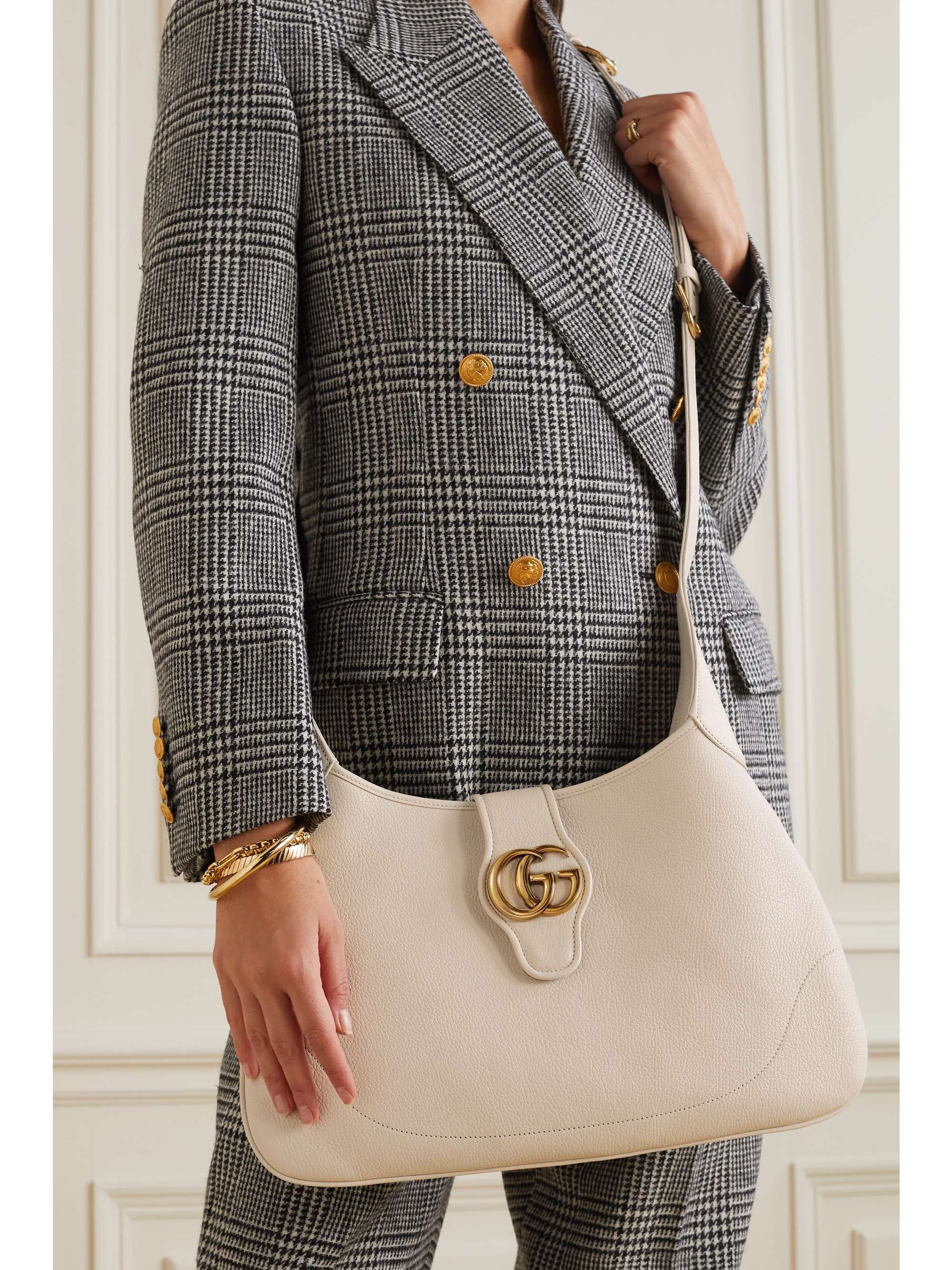 GUCCI Aphrodite embellished leather shoulder bag NETAPORTER