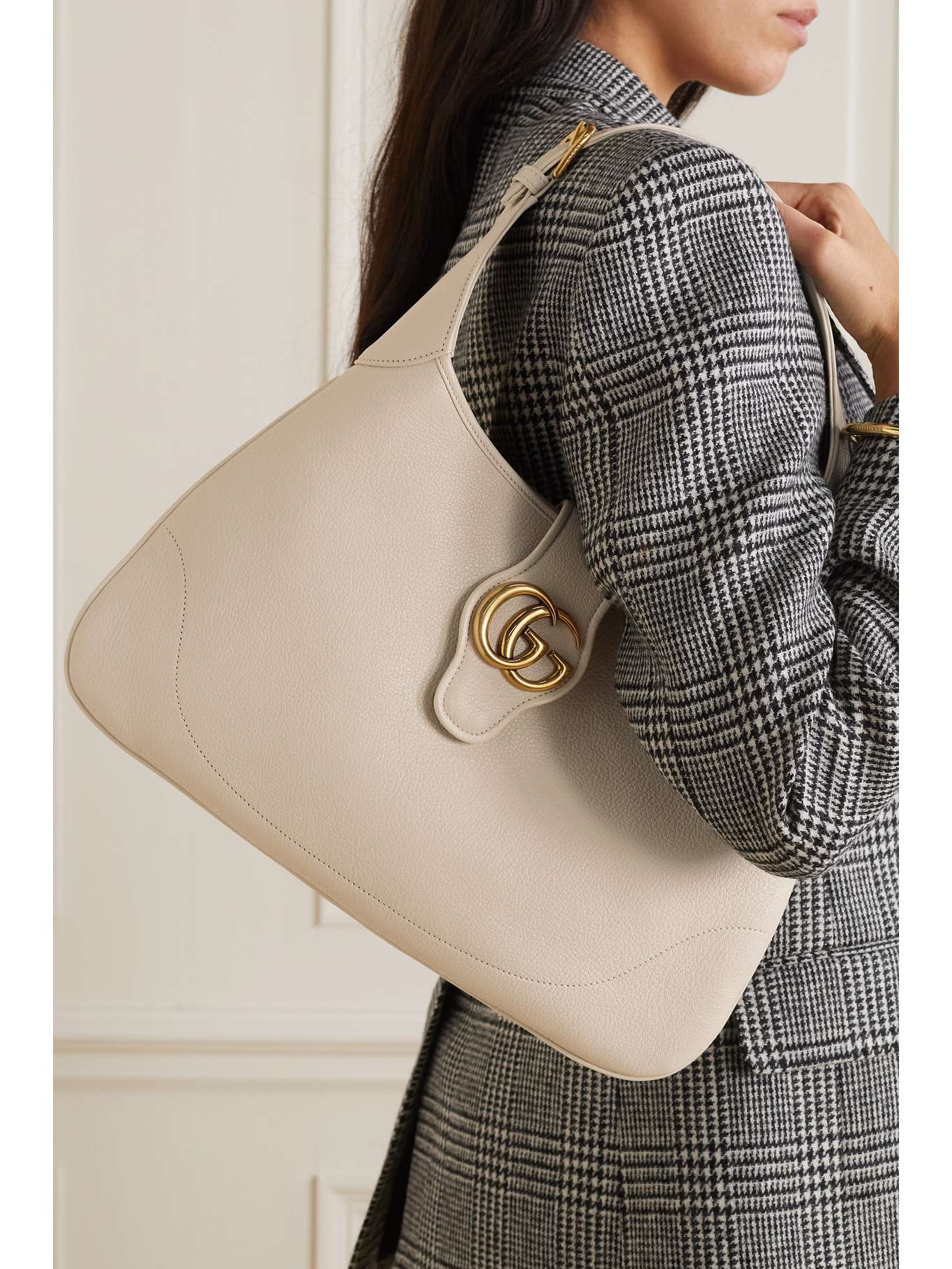 GUCCI Aphrodite embellished leather shoulder bag NETAPORTER