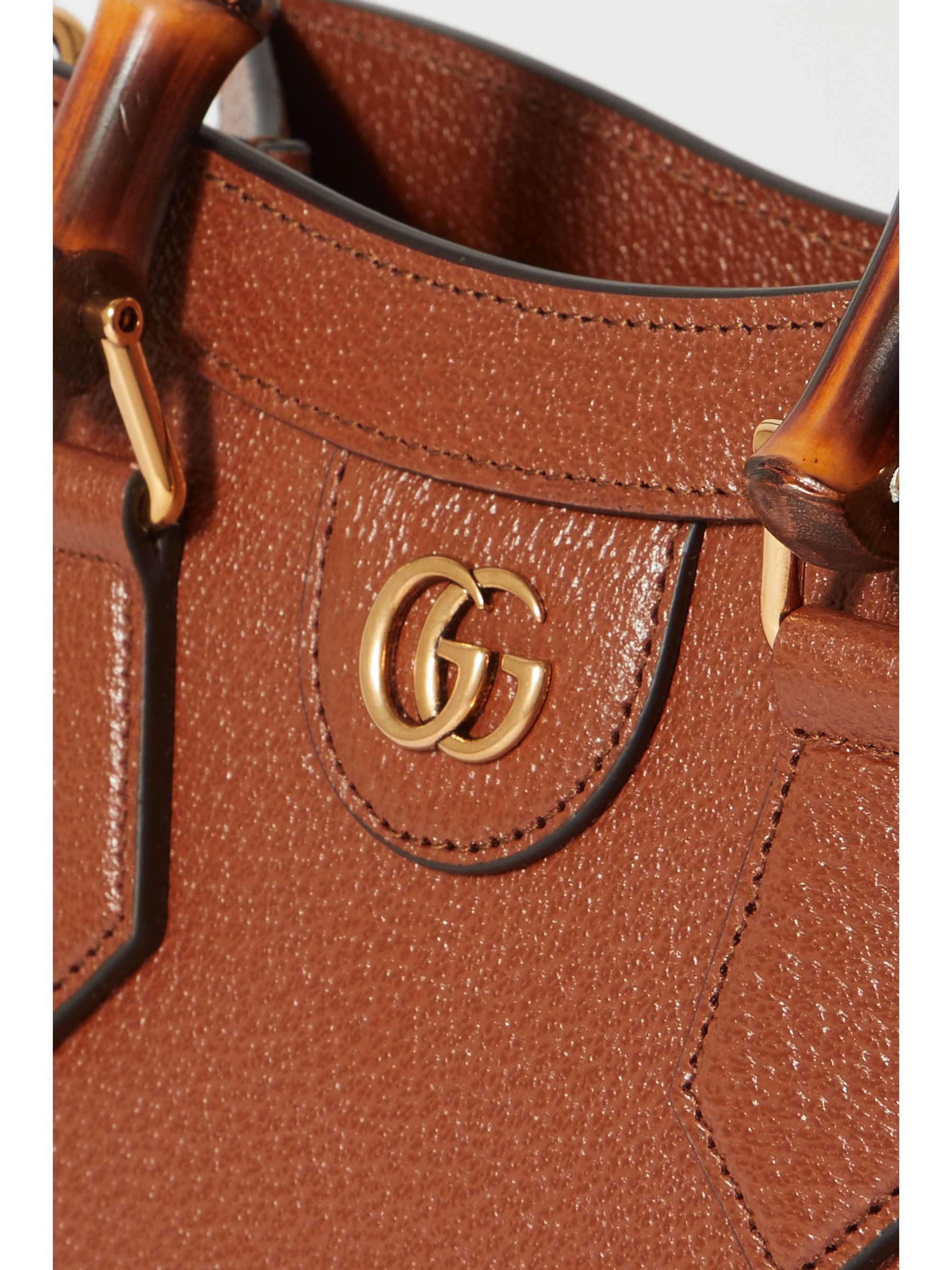 GUCCI Diana small textured-leather tote