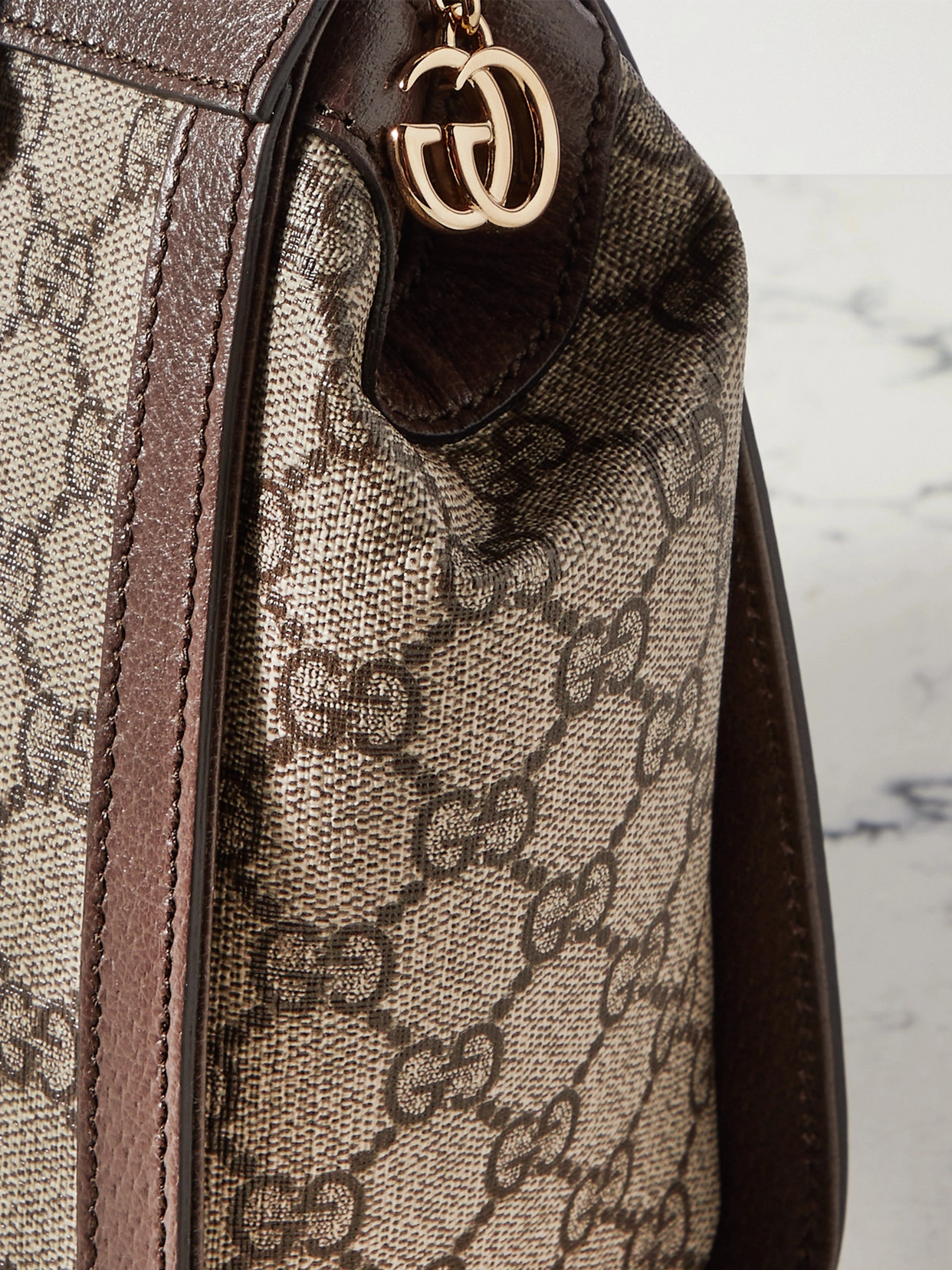 Ophidia Leather-Trimmed Printed Coated-Canvas Tote Bag