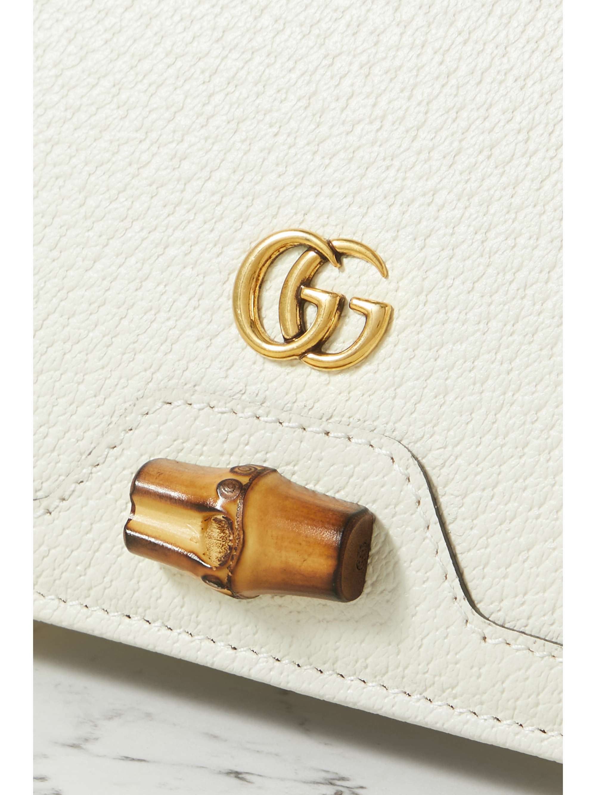 GUCCI Diana mini textured-leather shoulder bag