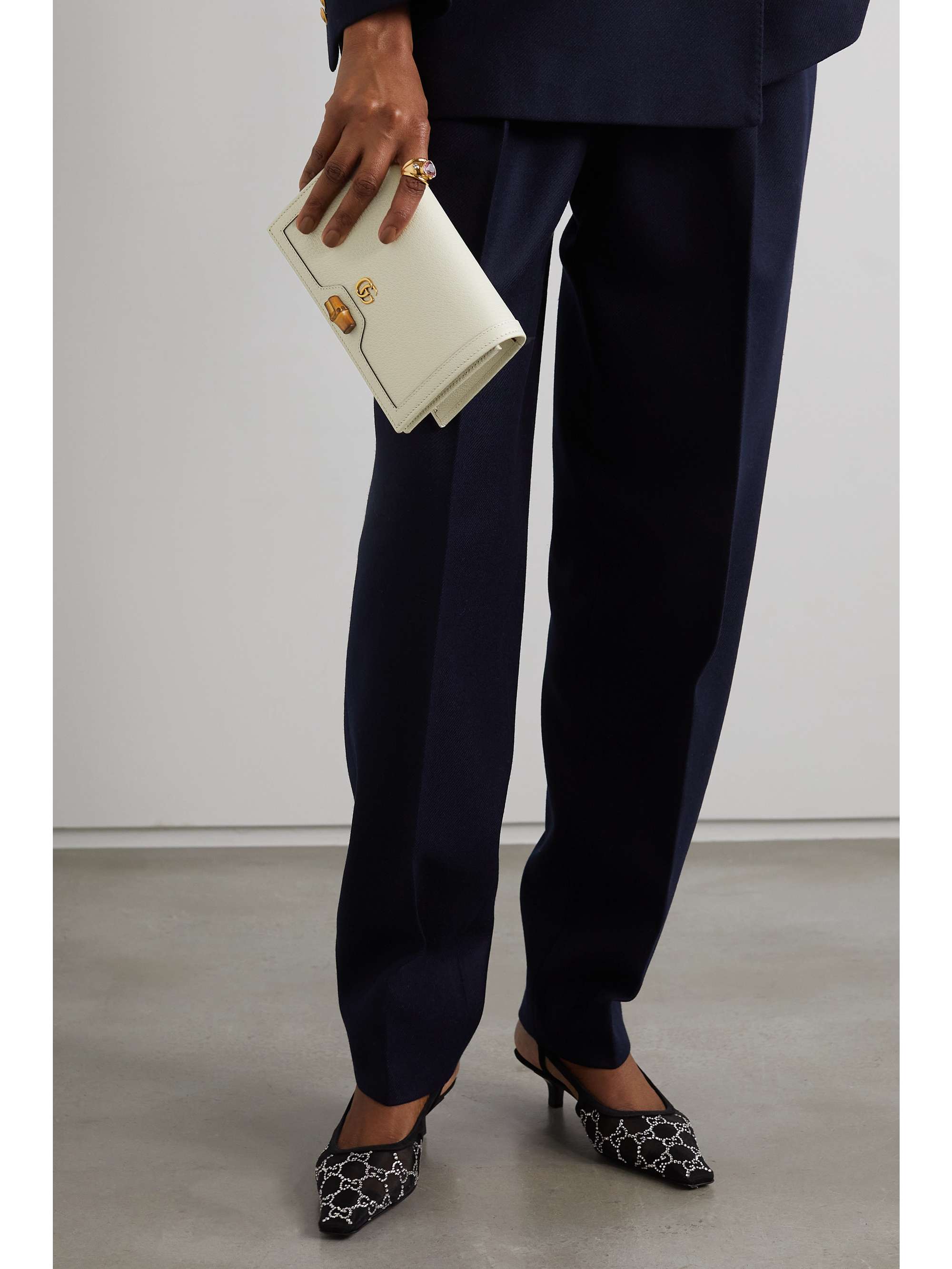 GUCCI Diana mini textured-leather shoulder bag
