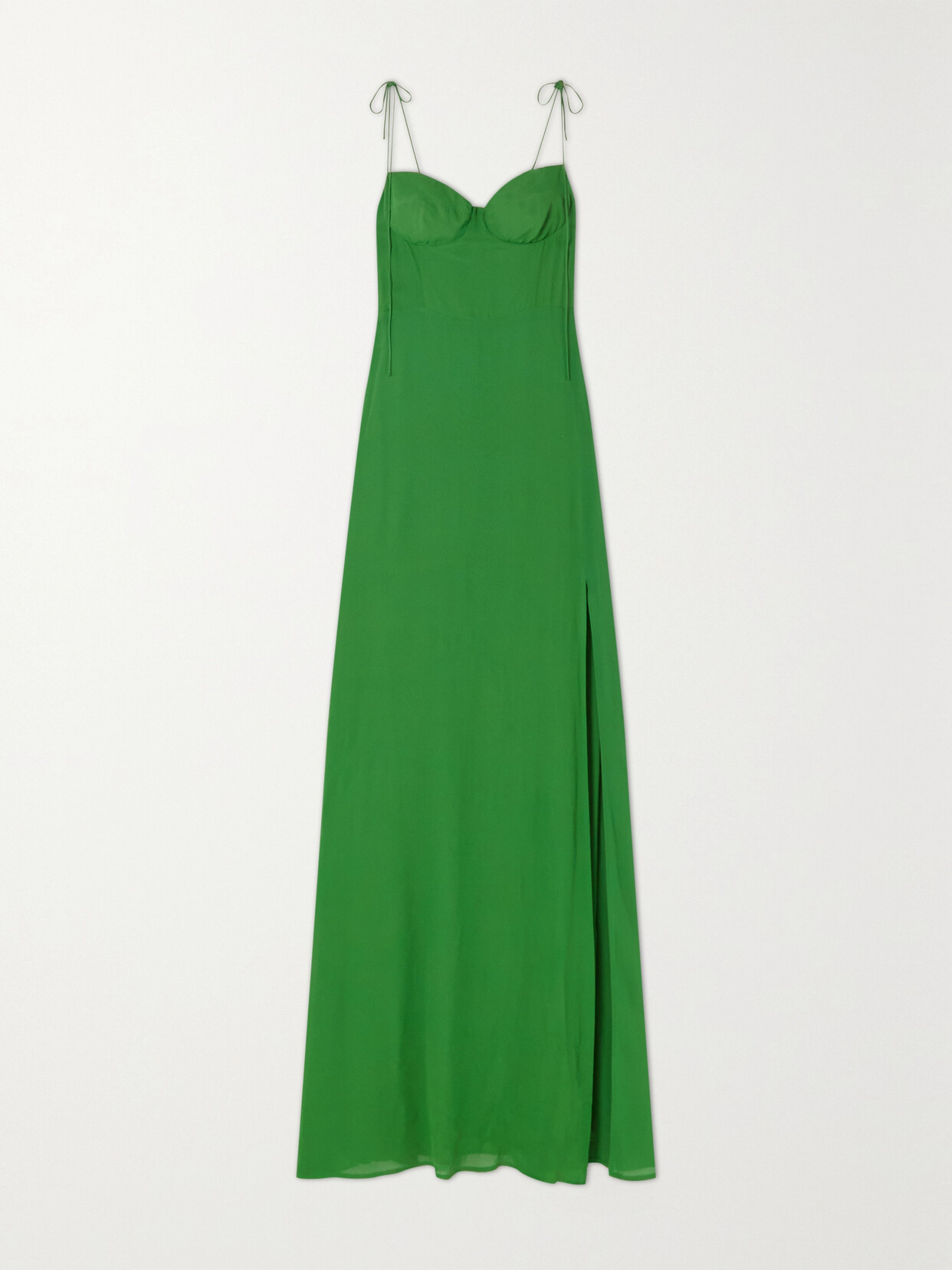 Reformation Melita Crepe De Chine Maxi Dress In Kelly