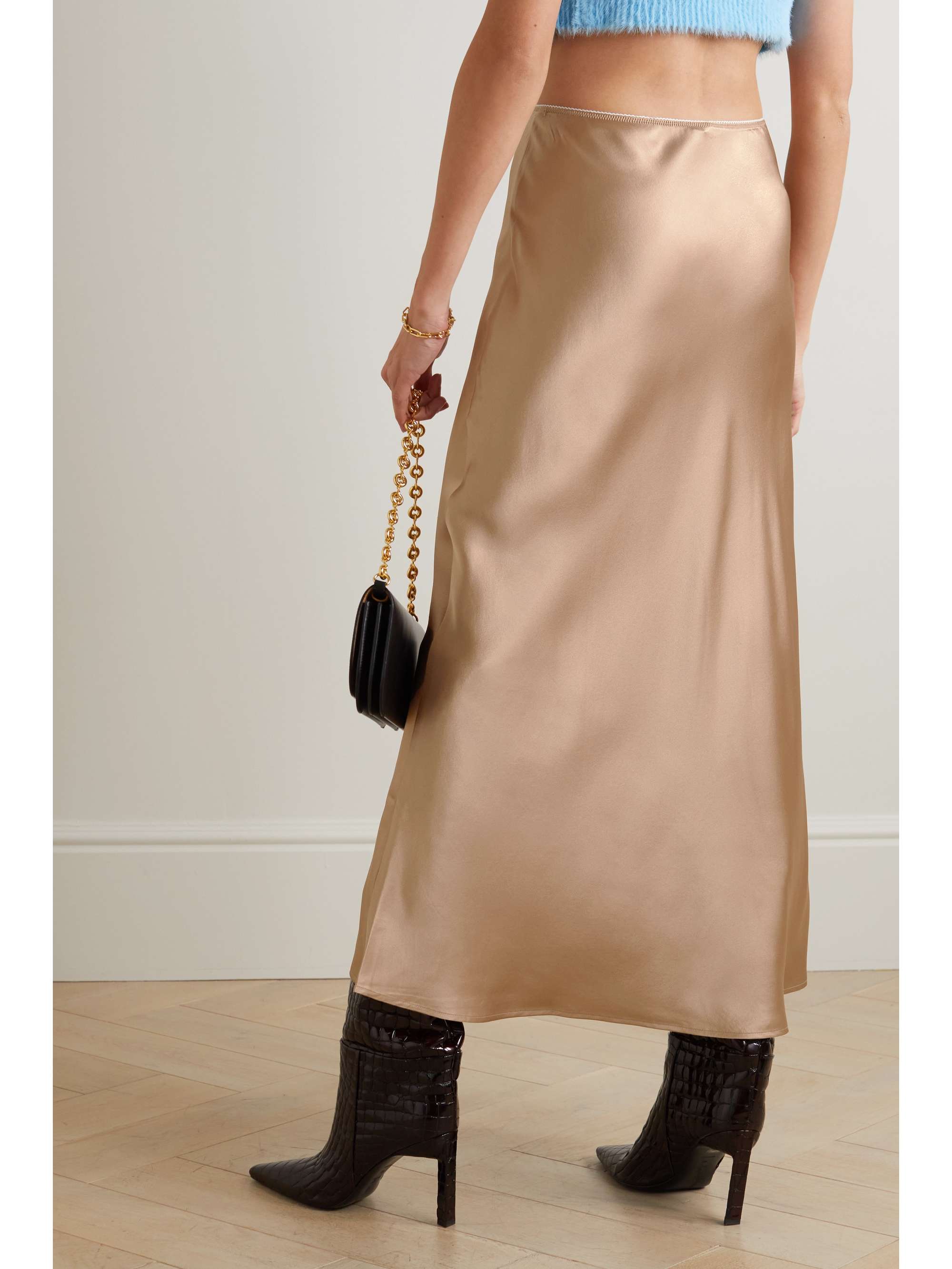 REFORMATION Layla Midirock aus Seidencharmeuse