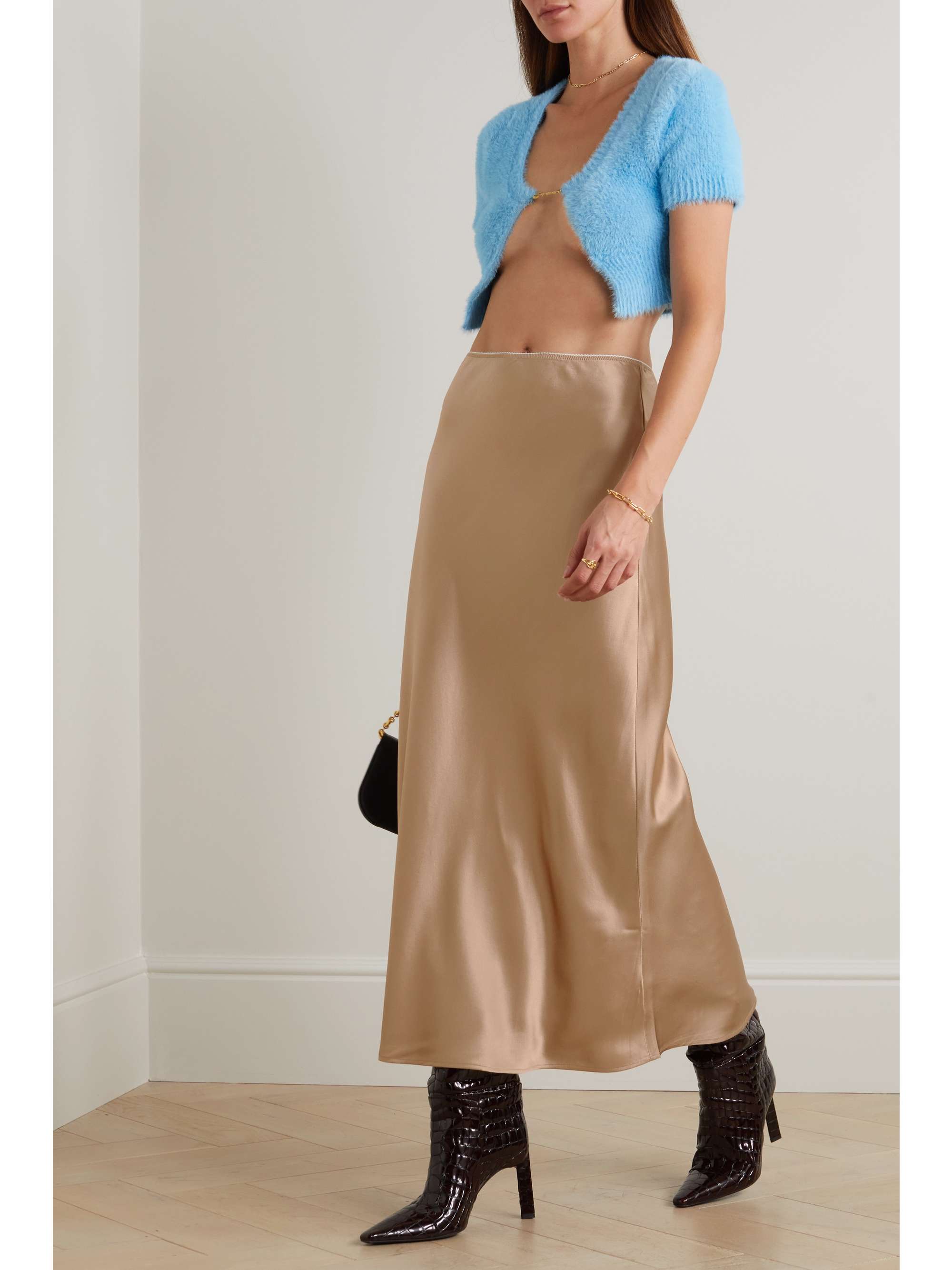 REFORMATION Layla Midirock aus Seidencharmeuse
