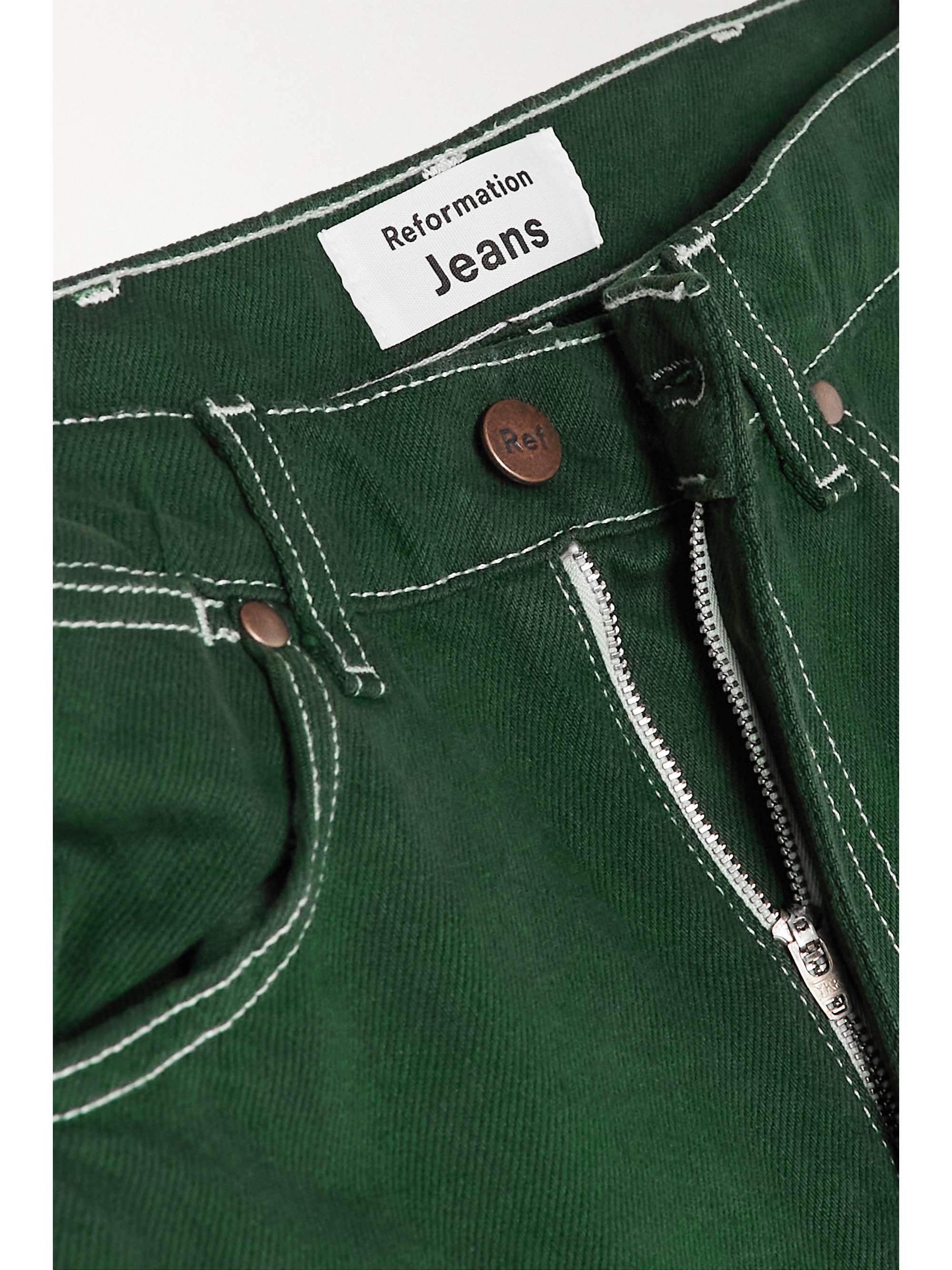 reformation cowboy high rise straight jeans