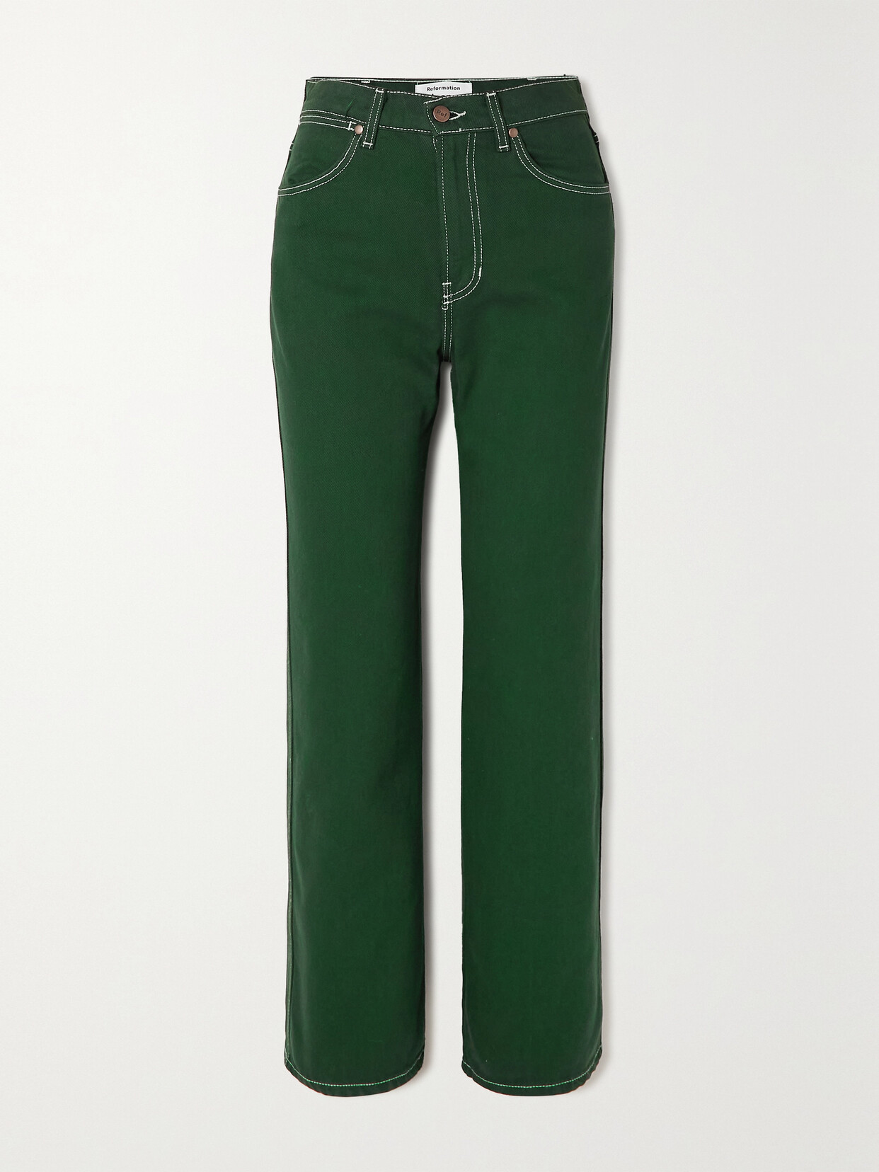 Reformation - Cowboy High-rise Straight-leg Jeans - Green