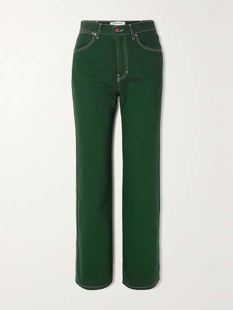 reformation cowboy high rise straight jeans