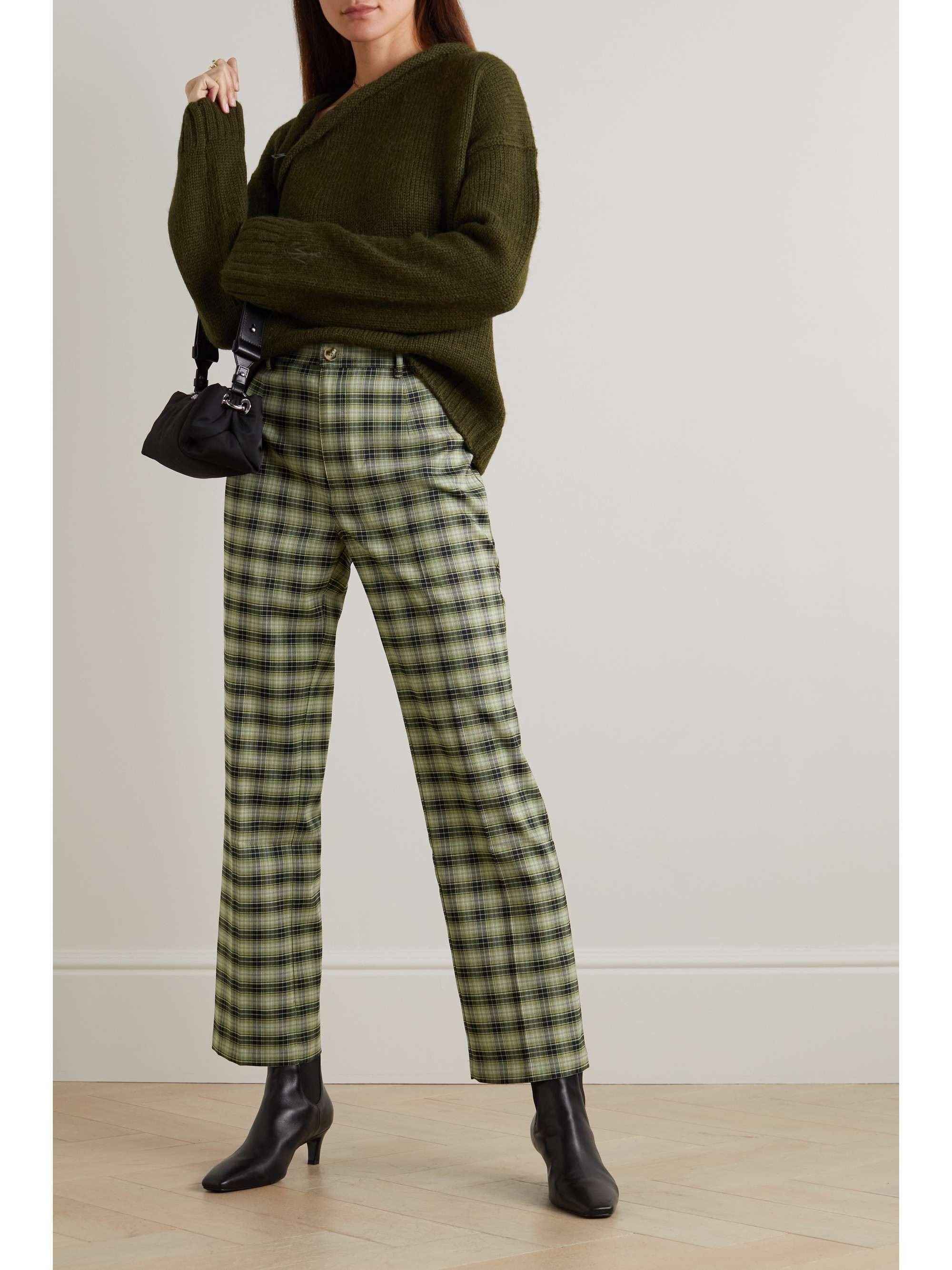 REFORMATION Franklin plaid straight-leg pants | NET-A-PORTER