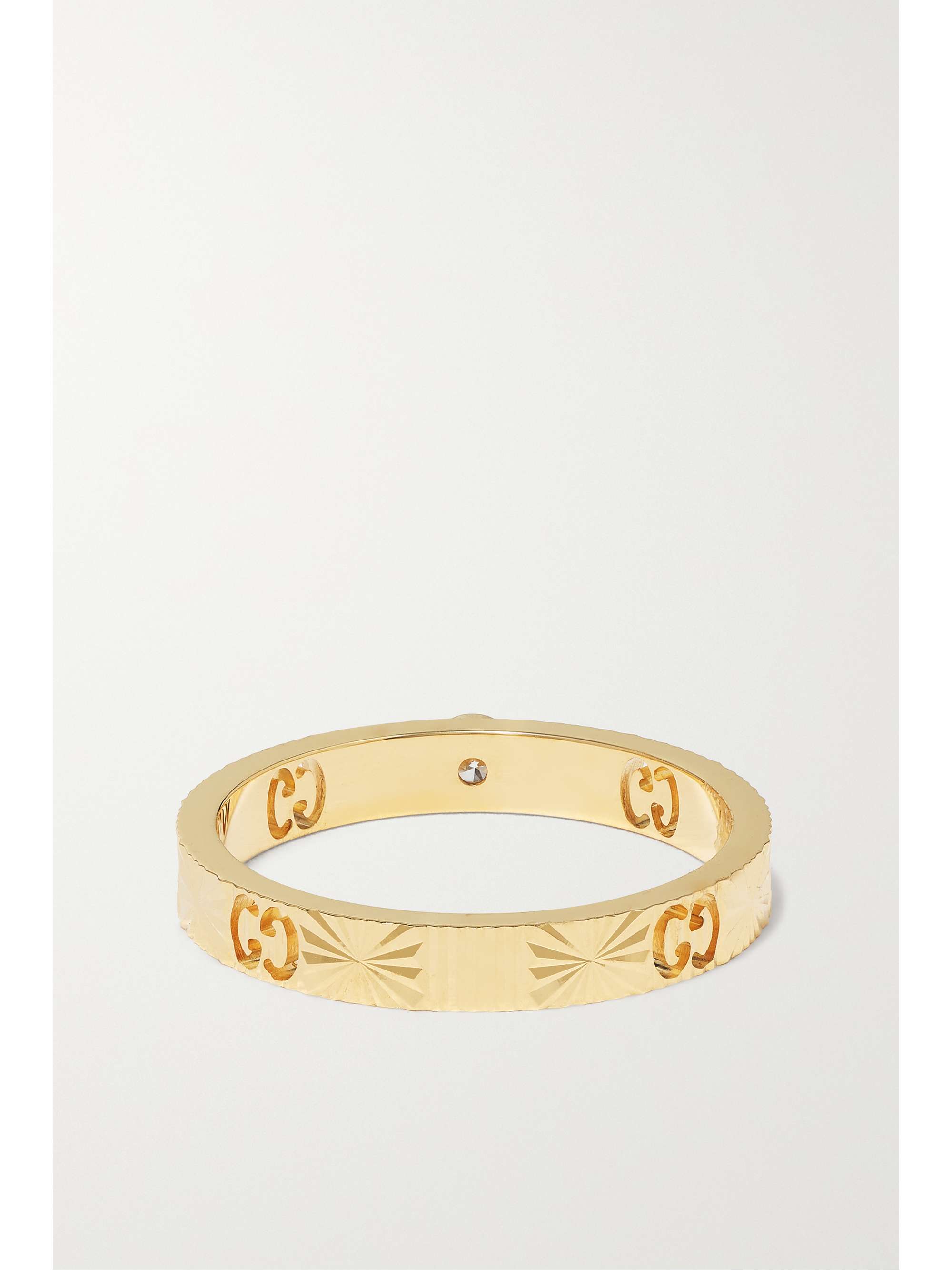 GUCCI Icon 18-karat gold diamond ring