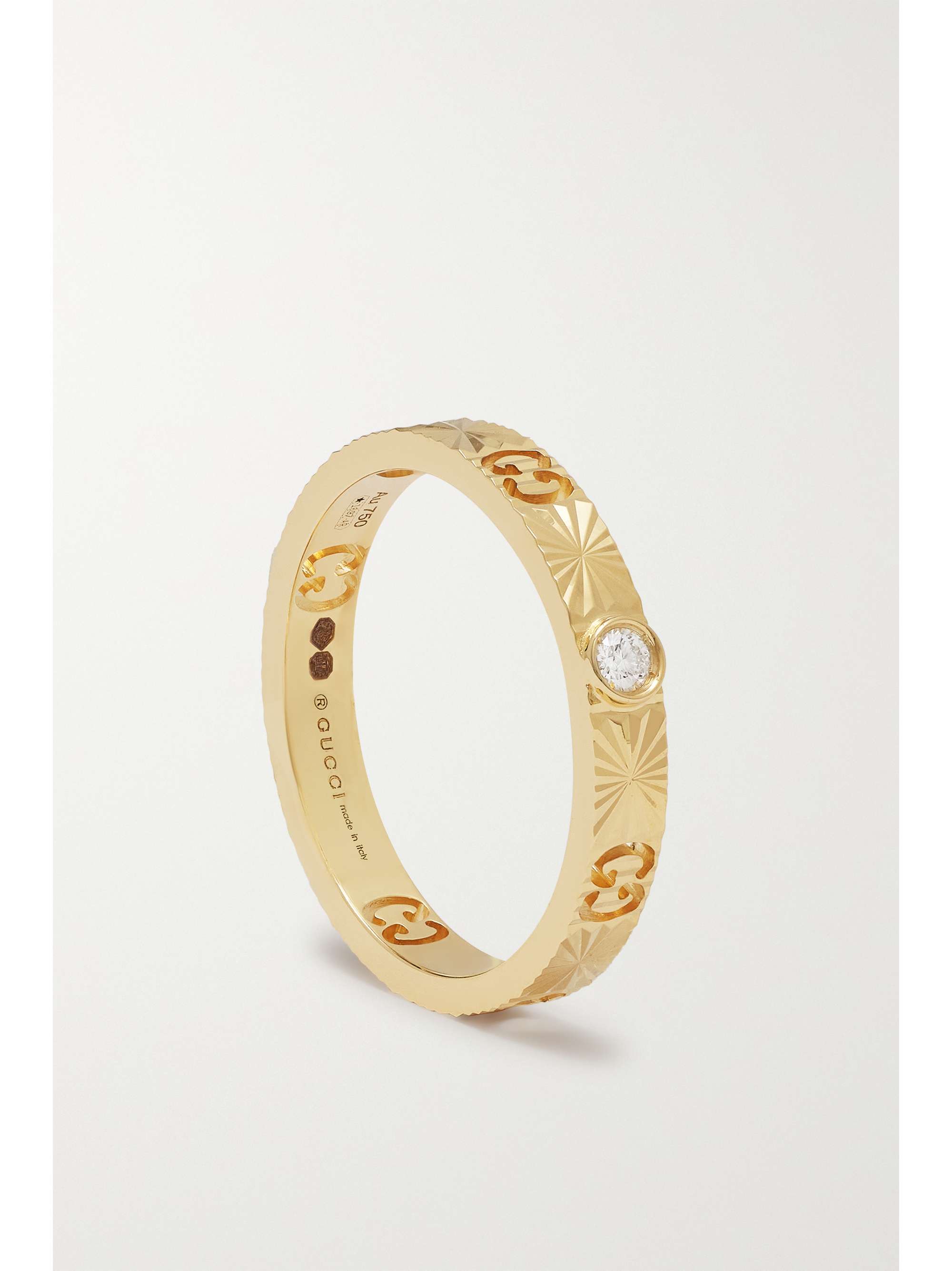 GUCCI Icon 18-karat gold diamond ring