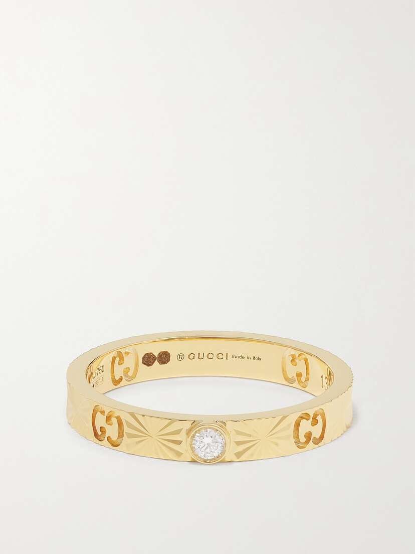 Gucci Icon 18-karat Gold Diamond Ring