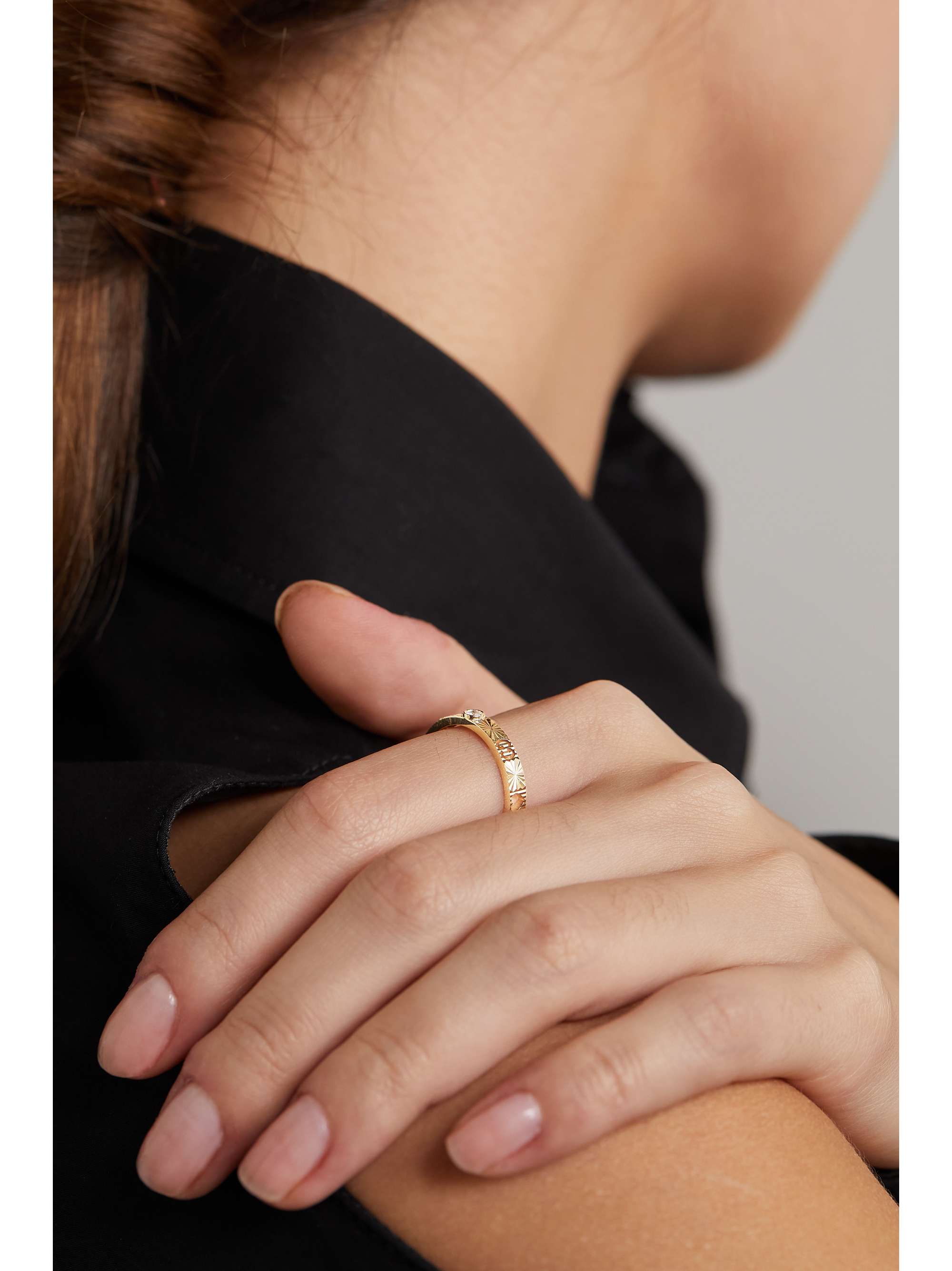 GUCCI Icon 18-karat gold diamond ring