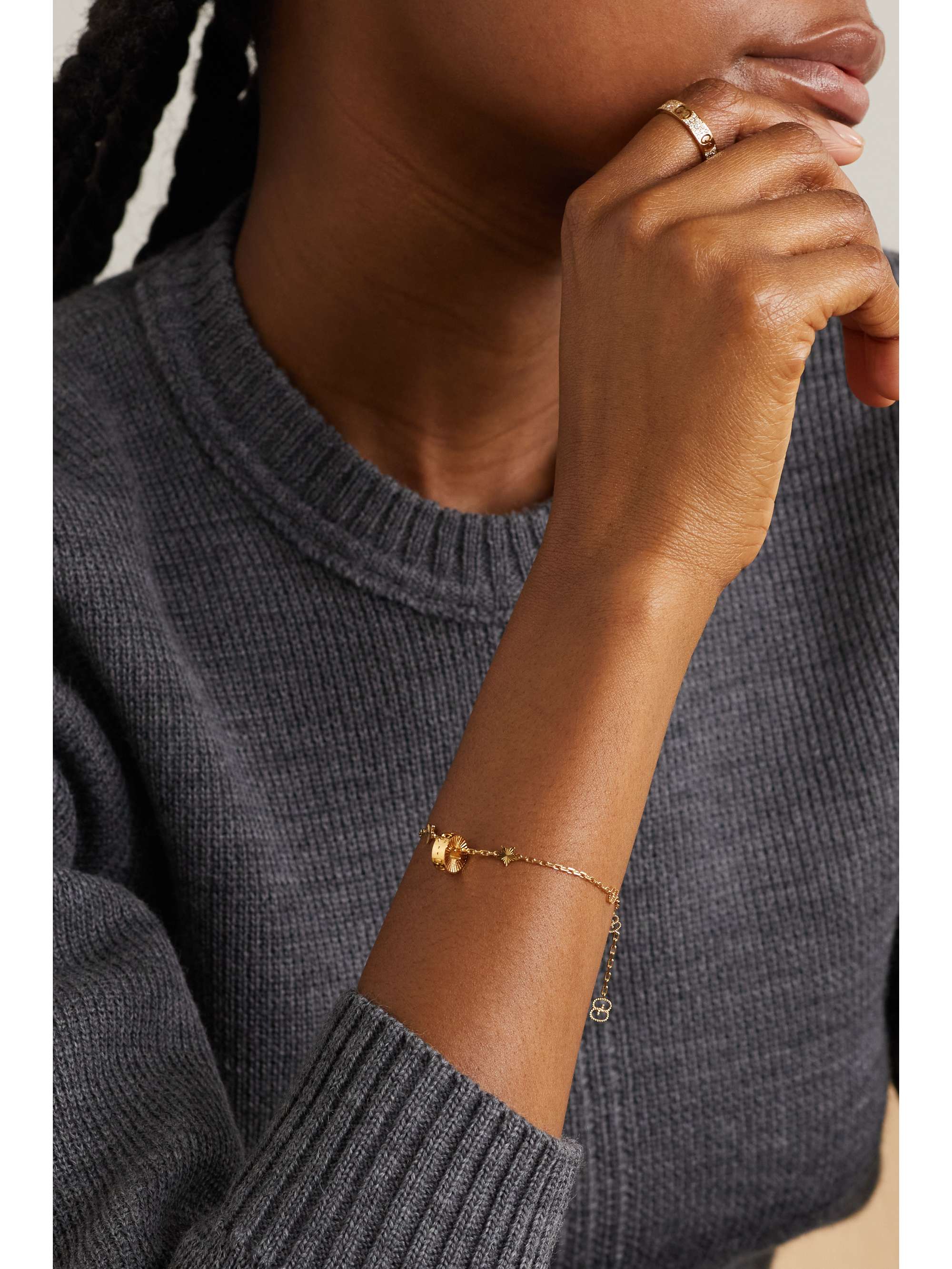 GUCCI Icon Heart 18-karat rose gold bracelet