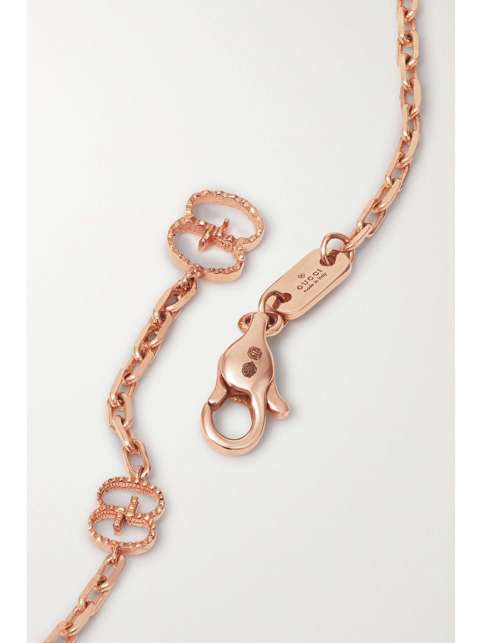 GUCCI 아이콘 하트 18K 로즈 골드 브레이슬릿