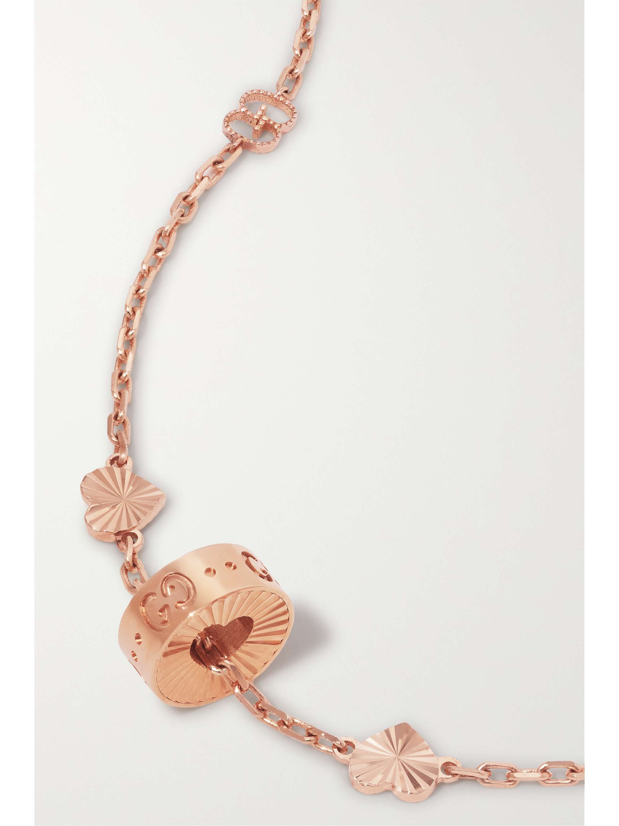 GUCCI 아이콘 하트 18K 로즈 골드 브레이슬릿