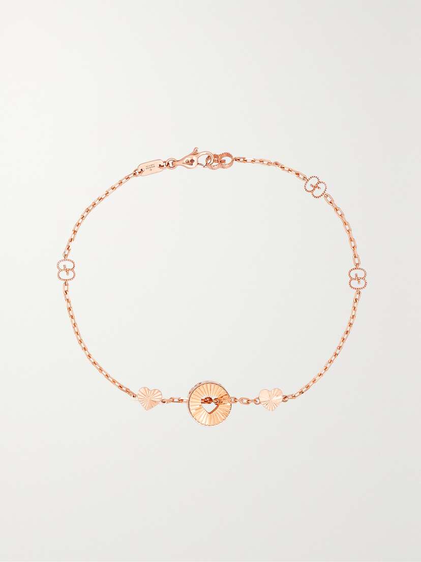 Gucci Icon Heart 18-karat Rose Gold Bracelet