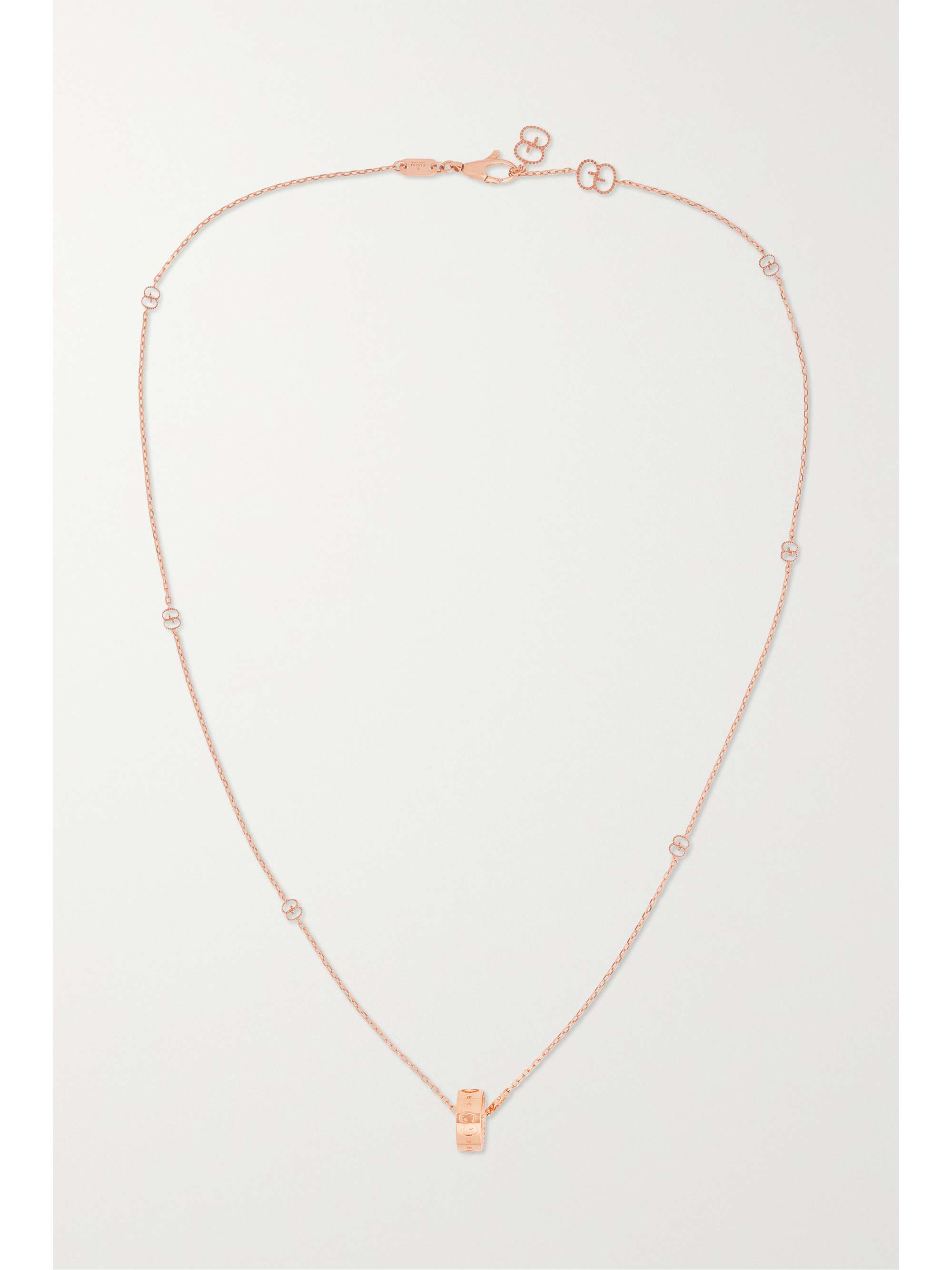 GUCCI Icon 18-karat rose gold necklace